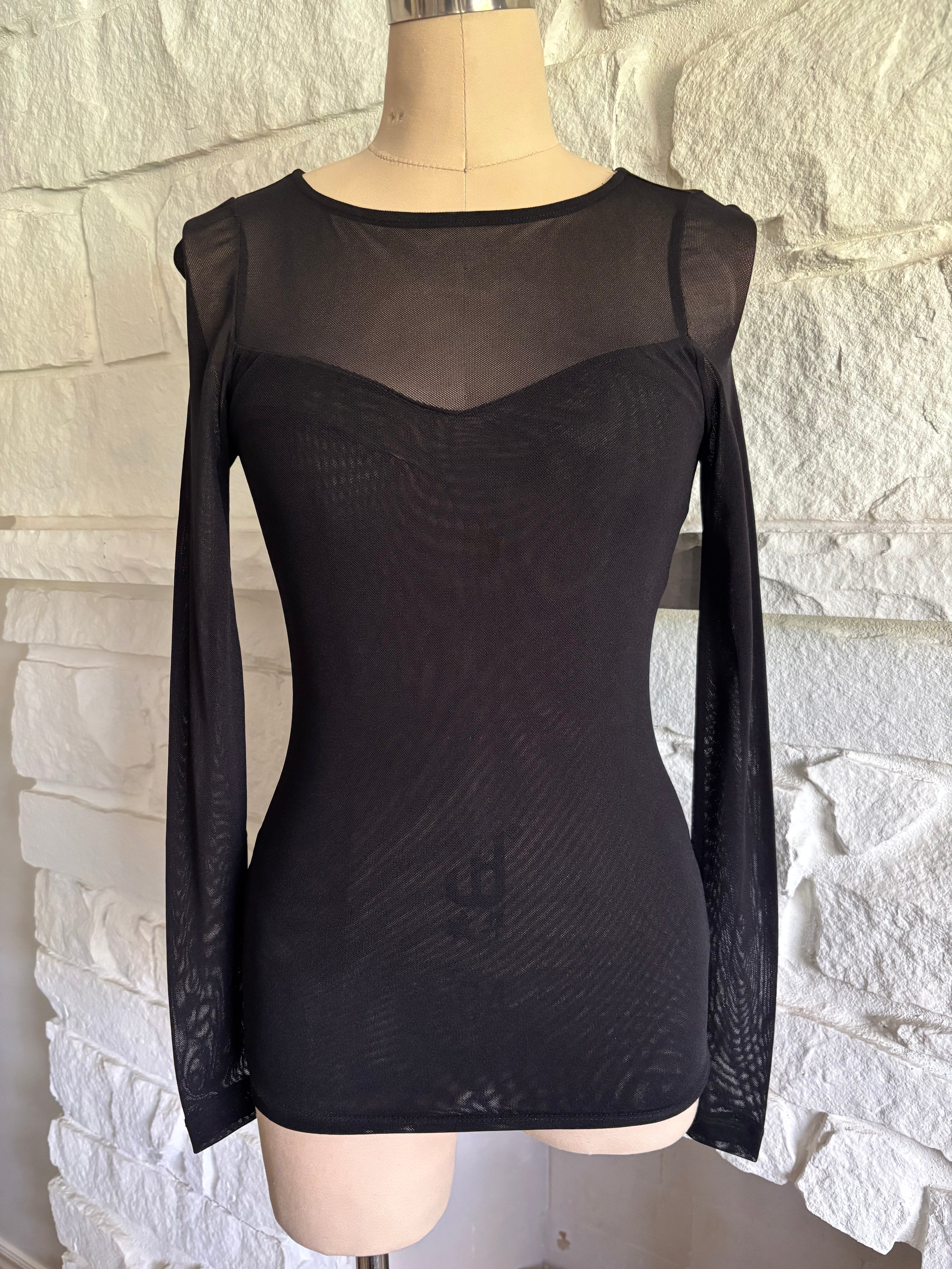 Sweetheart Mesh Sleeve Top