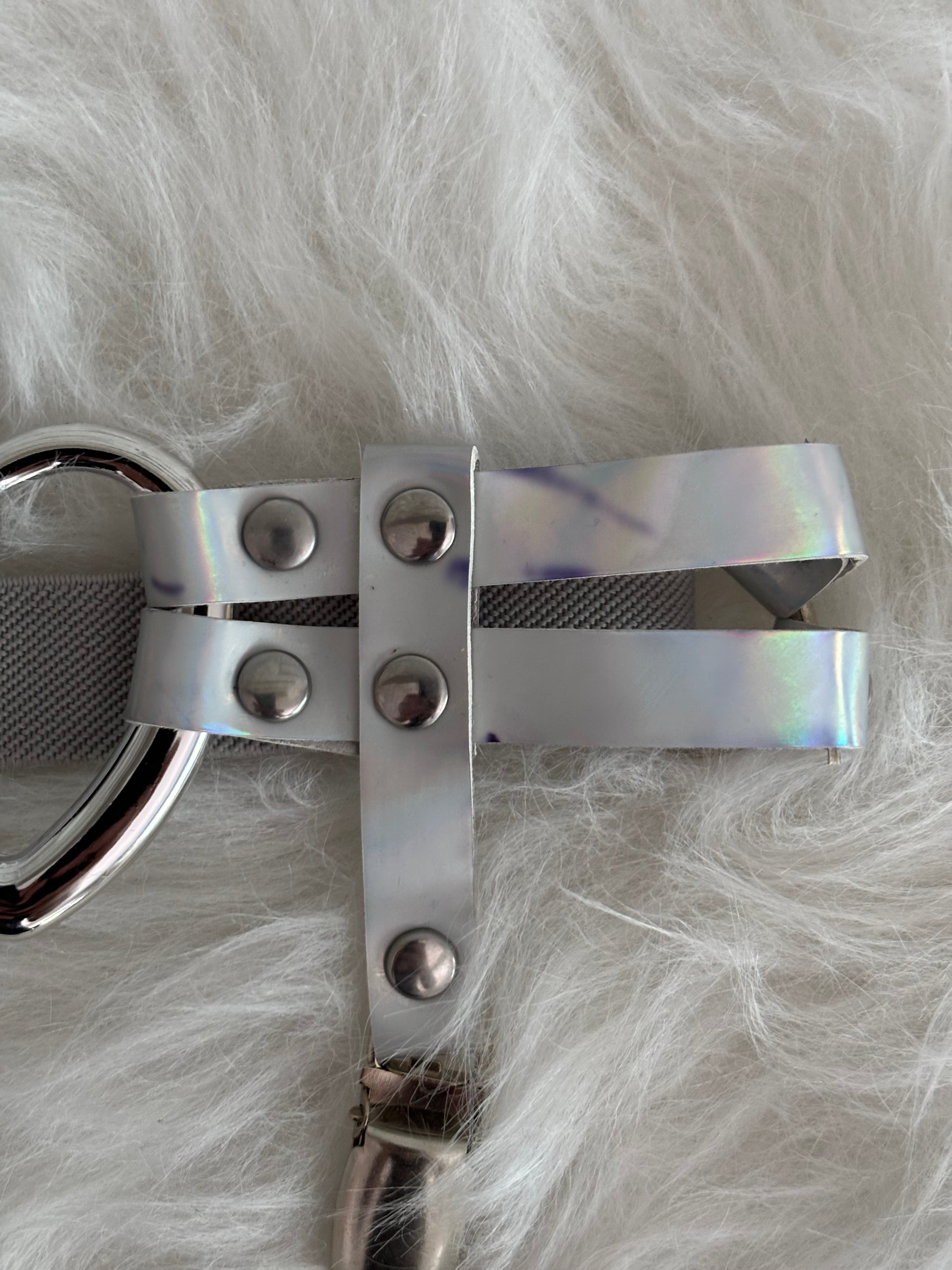 Holographic Heart Thigh Garters