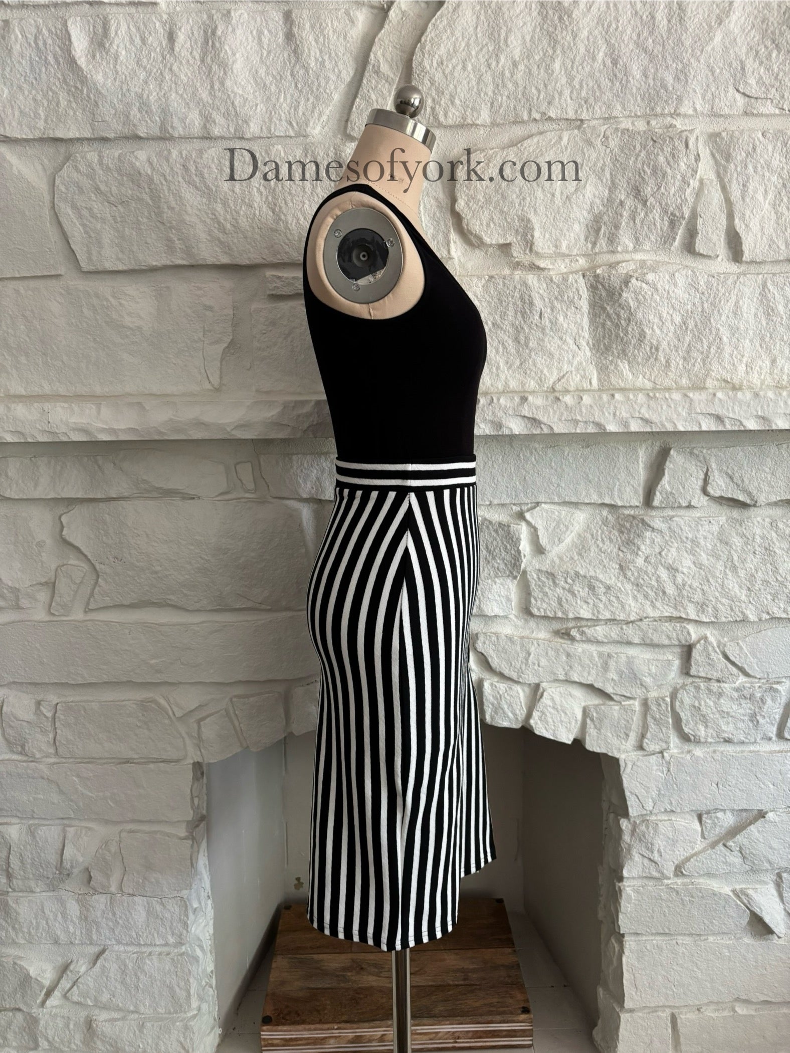 Black and White Striped Skirt
