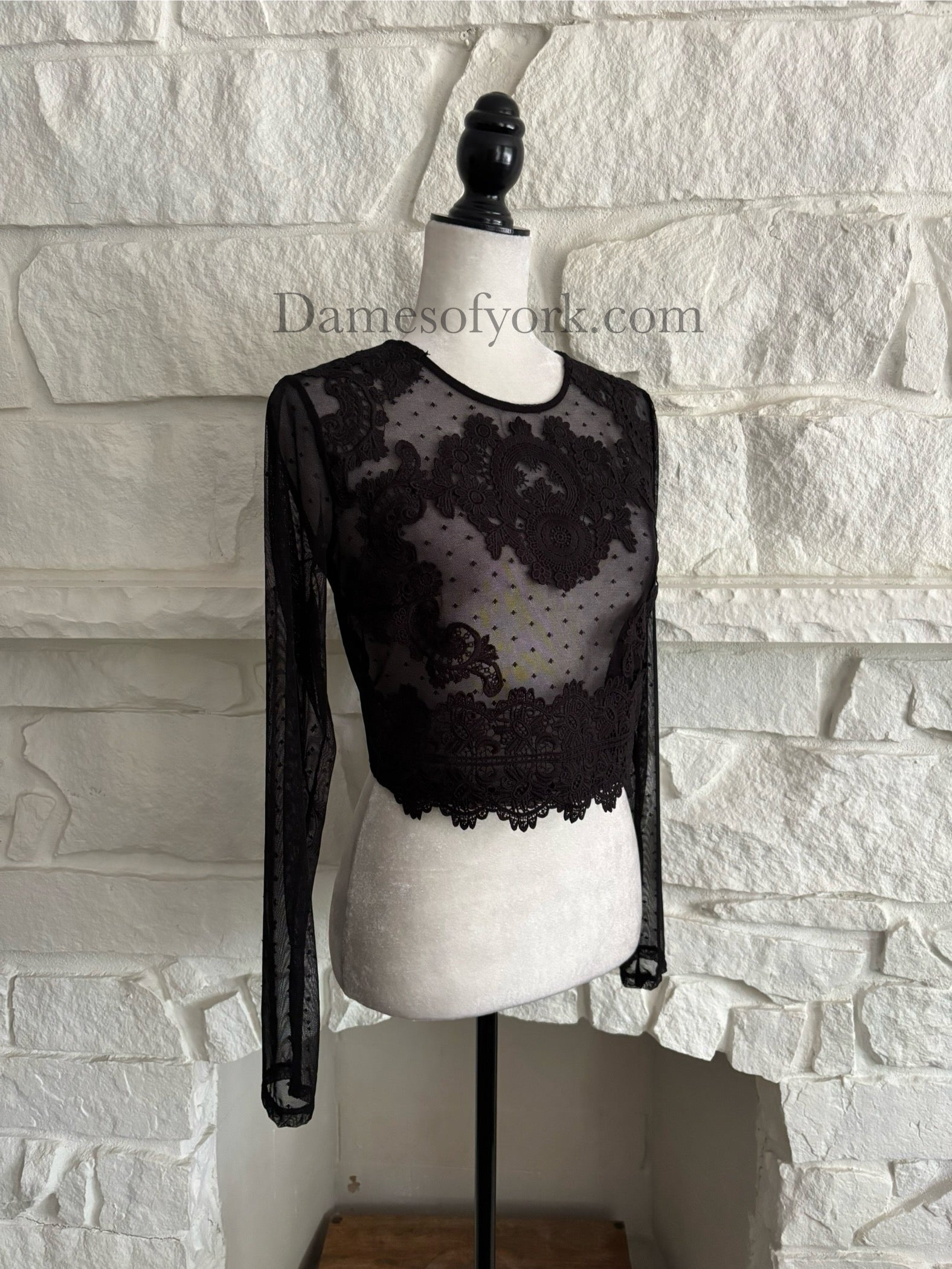 Dotted Veil Crop Top