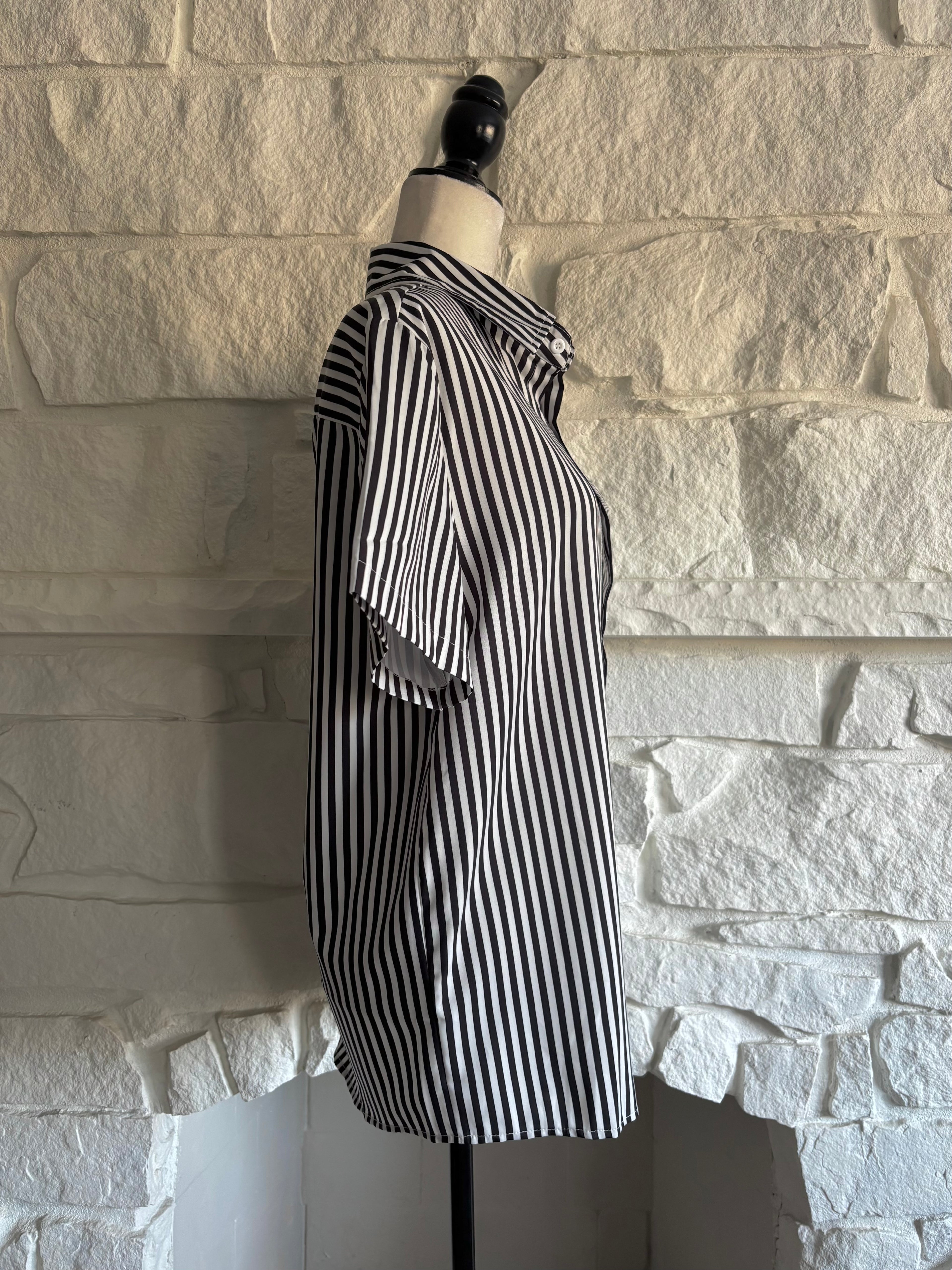 Striped Button-Up Top