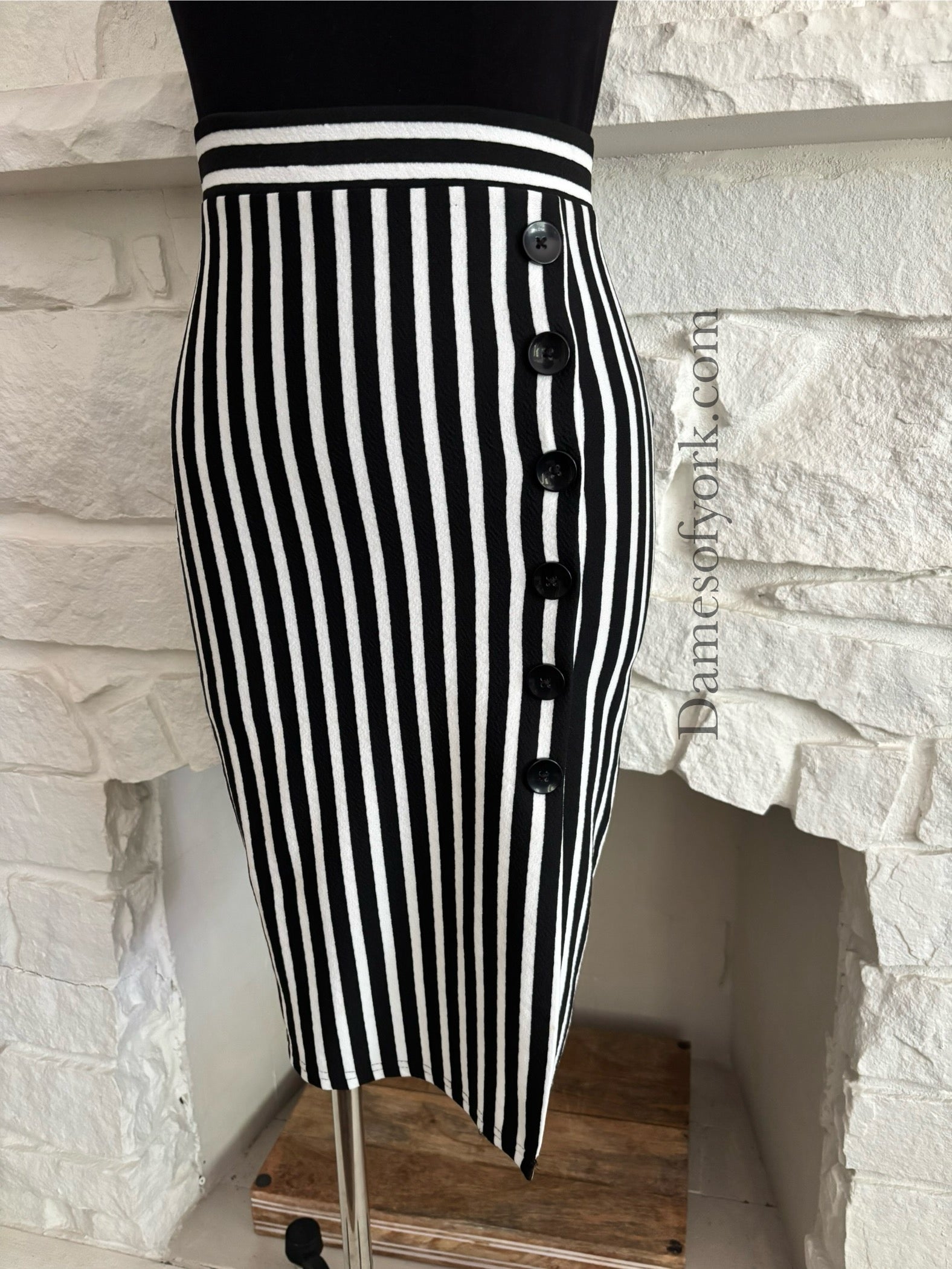 Black and White Striped Skirt