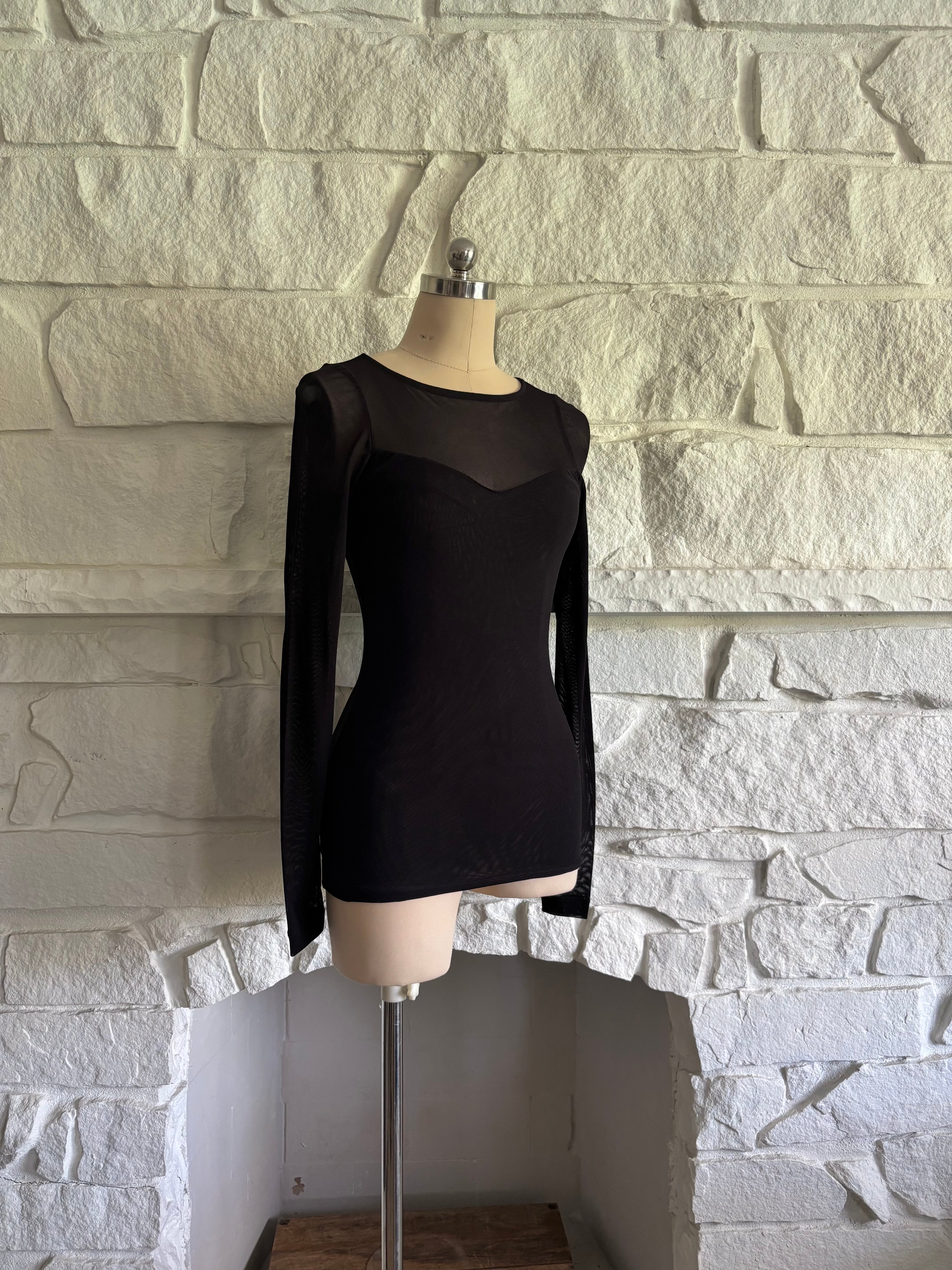 Sweetheart Mesh Sleeve Top