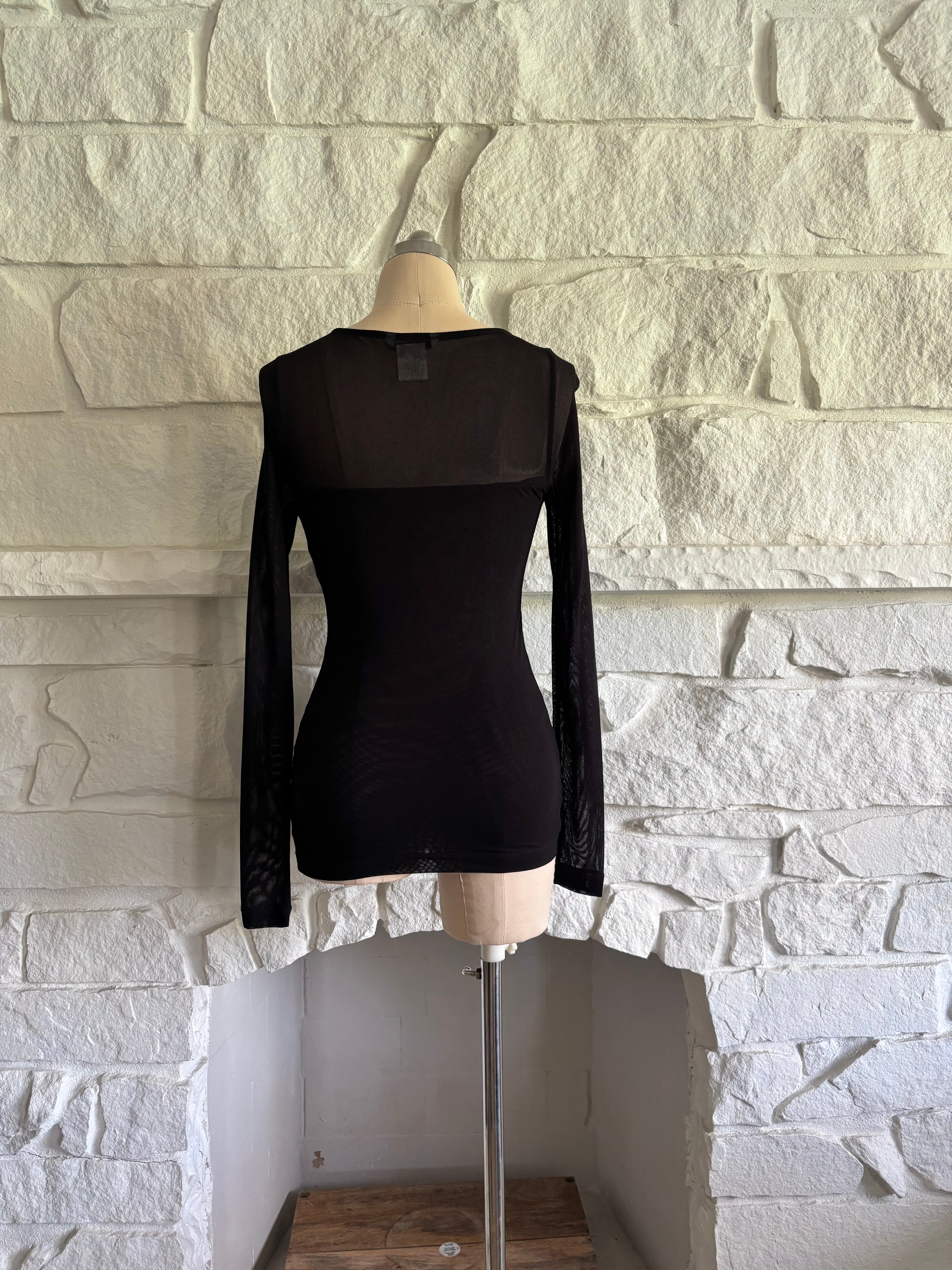 Sweetheart Mesh Sleeve Top