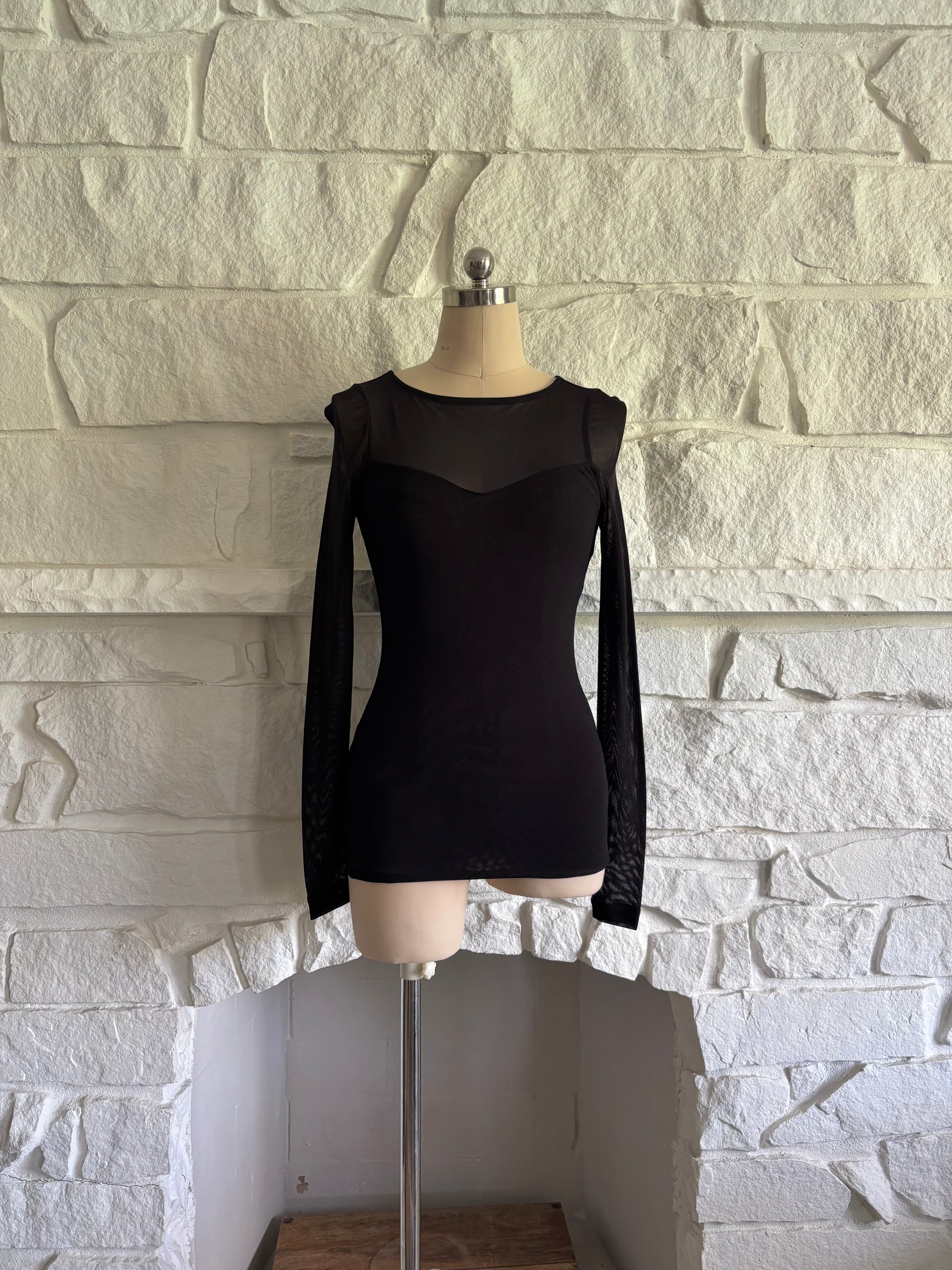 Sweetheart Mesh Sleeve Top