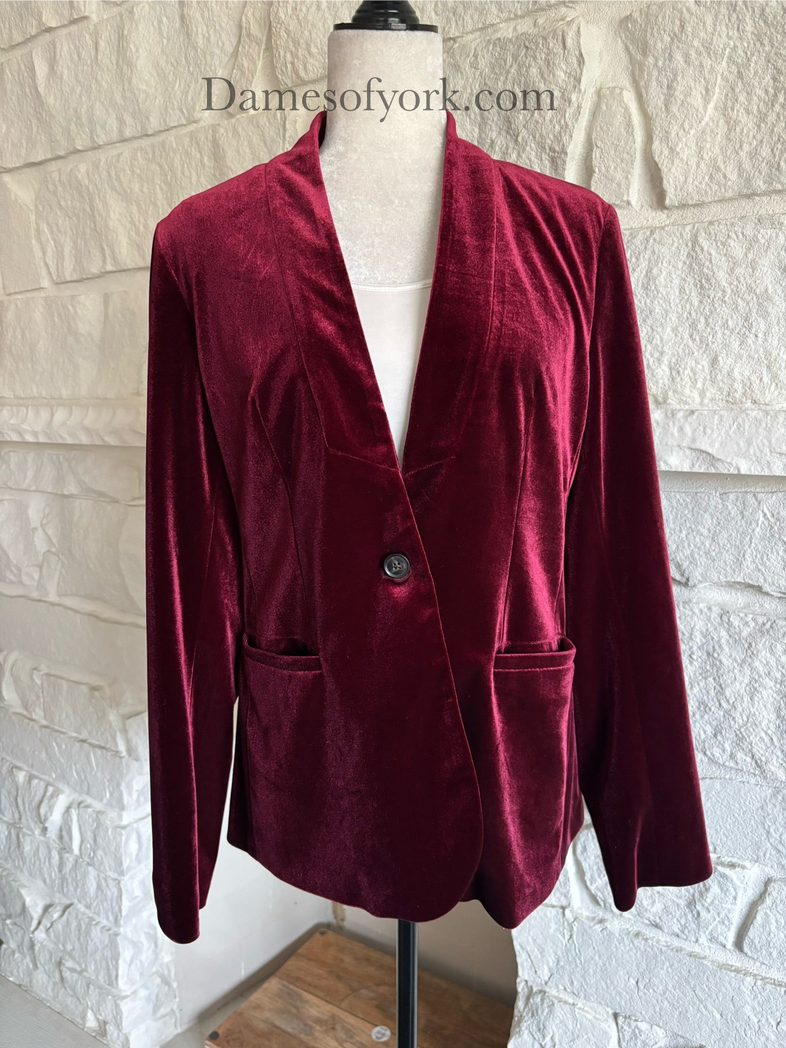 Bordeaux Velvet Blazer