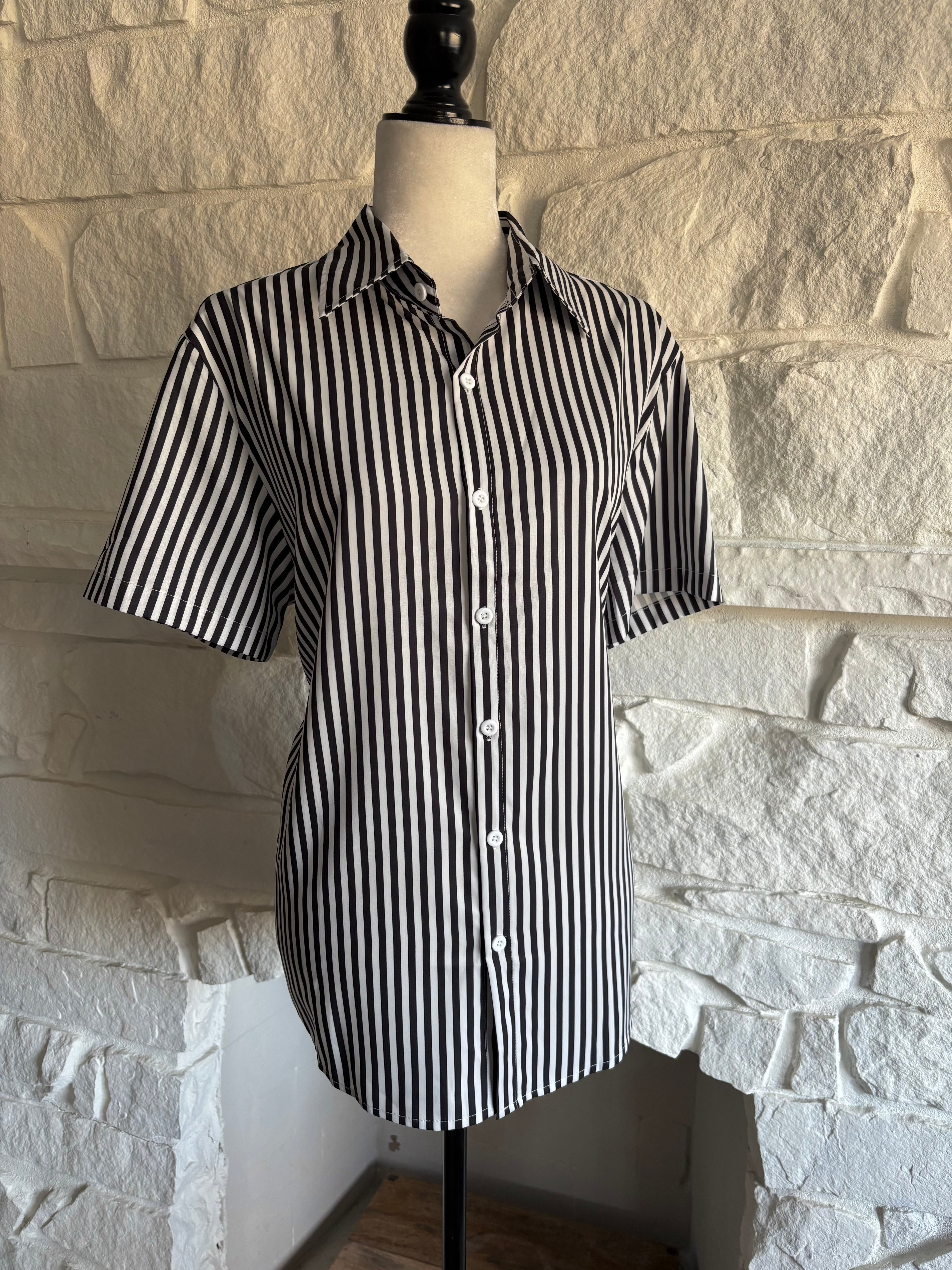 Striped Button-Up Top