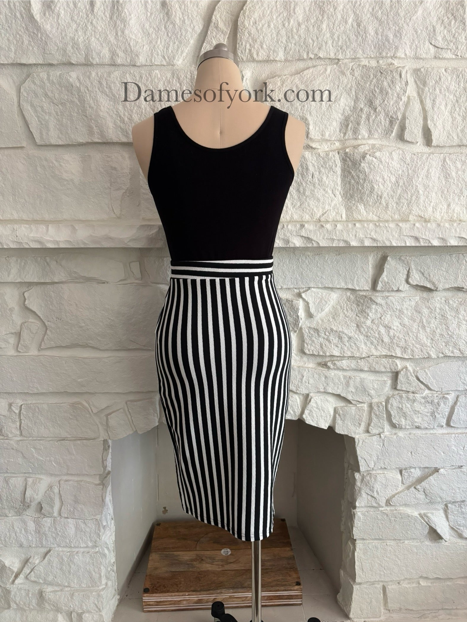 Black and White Striped Skirt