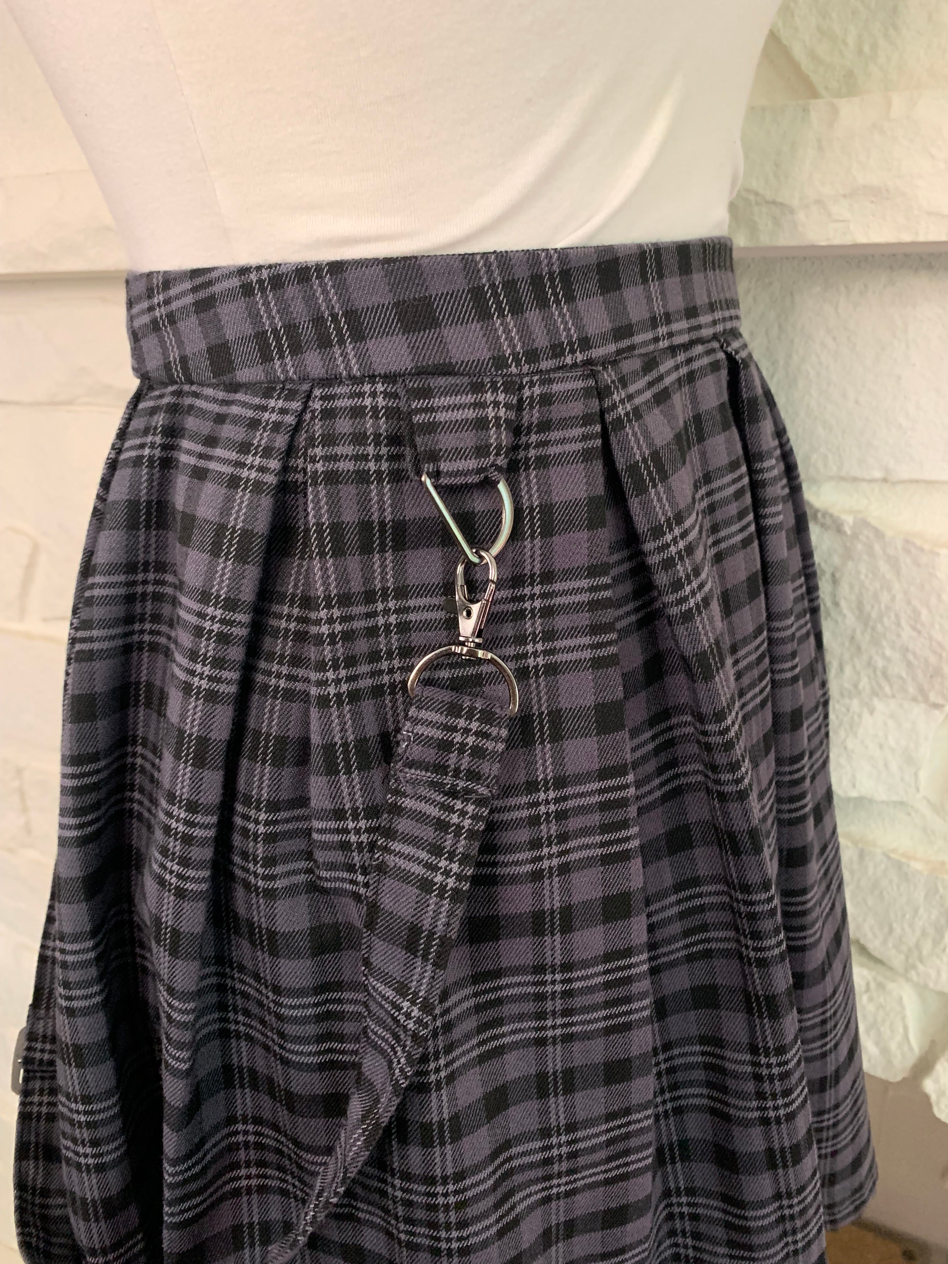 Plaid Suspender Skirt
