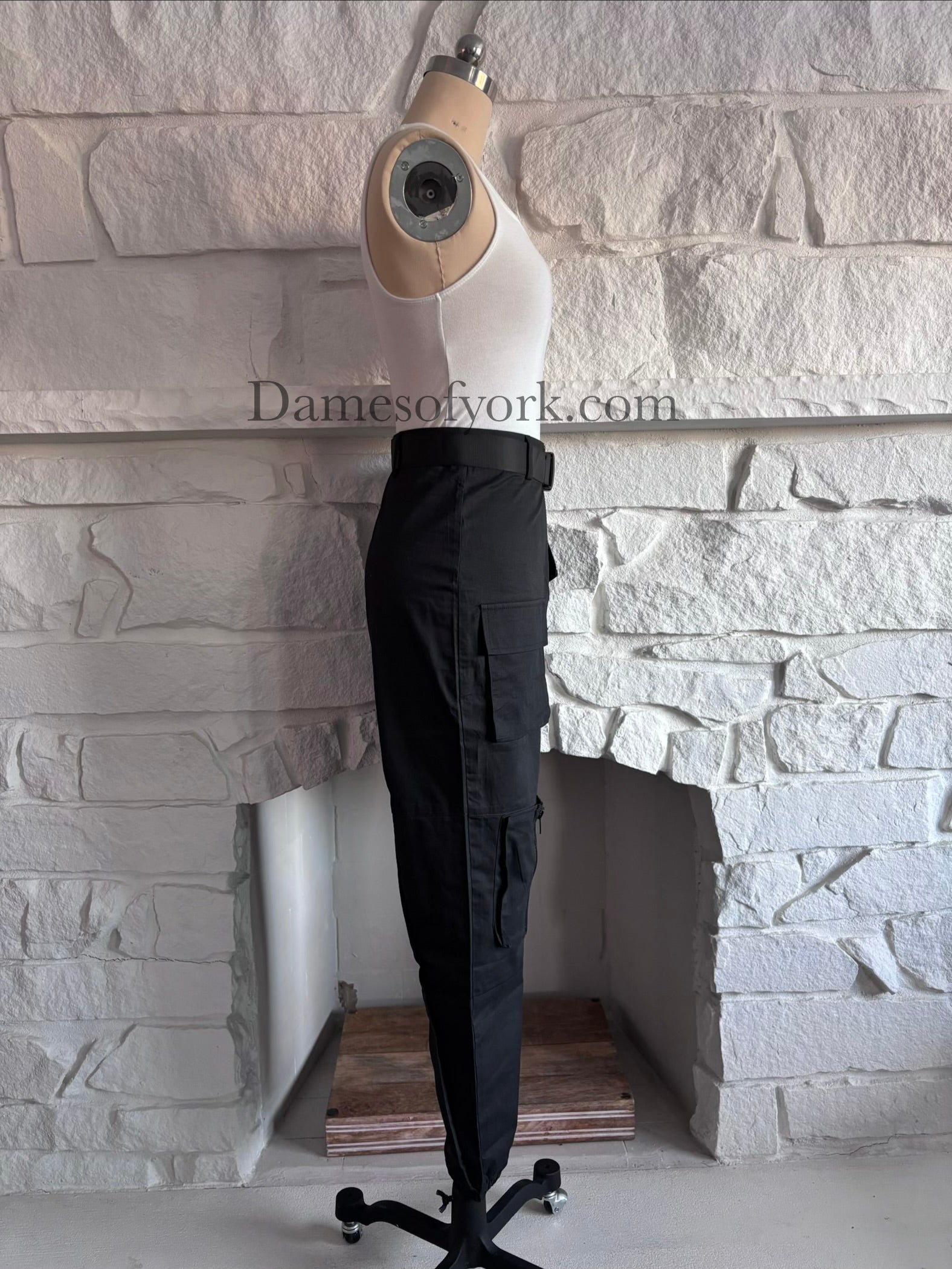 Side view of the Utility Lock Cargo Pants highlighting the cargo pockets and relaxed fit.