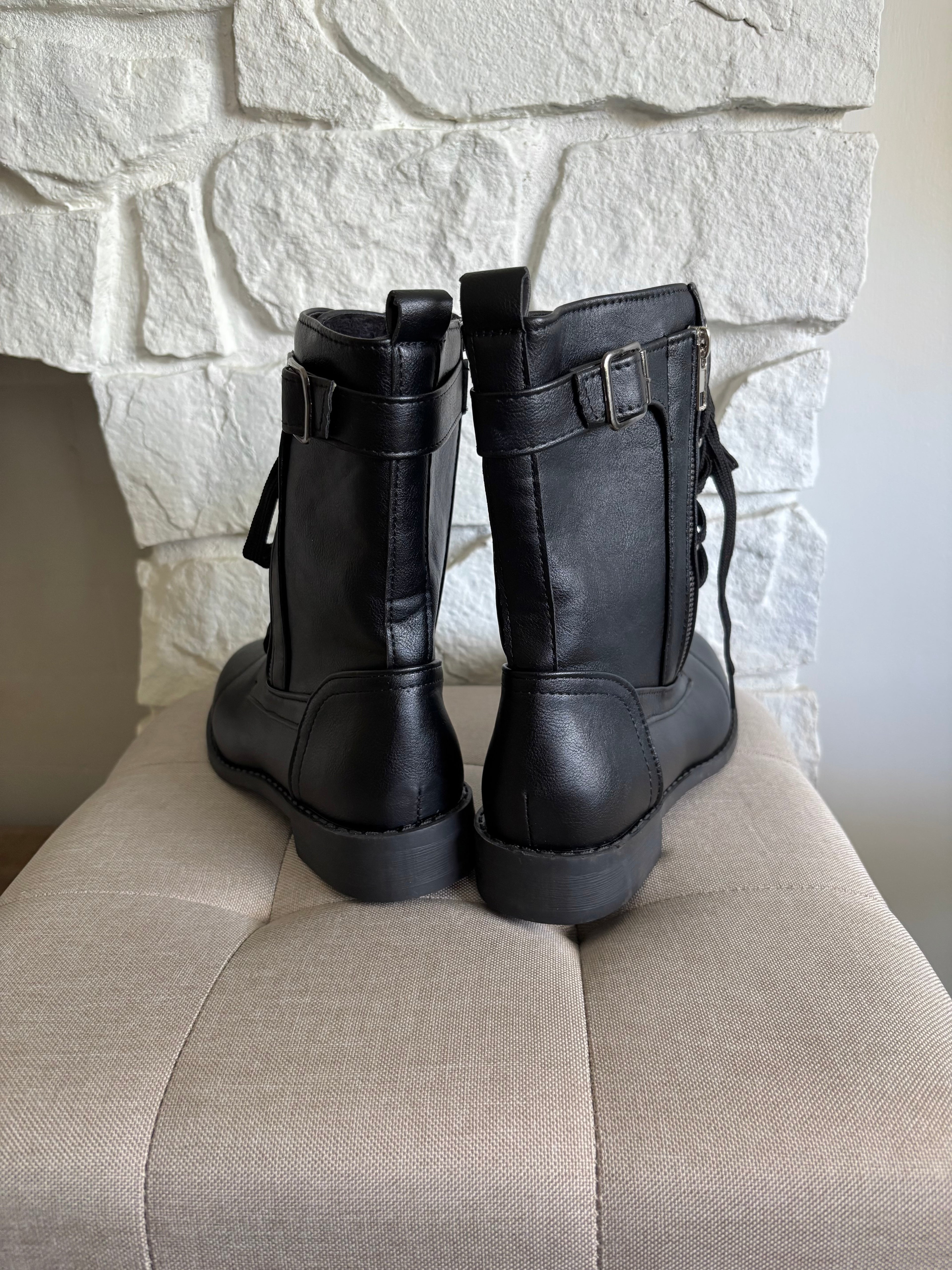 Pleather Combat Boots