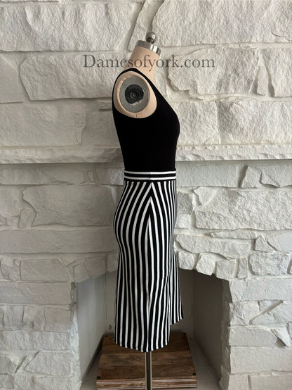 Black and White Striped Skirt