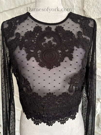 Dotted Veil Crop Top