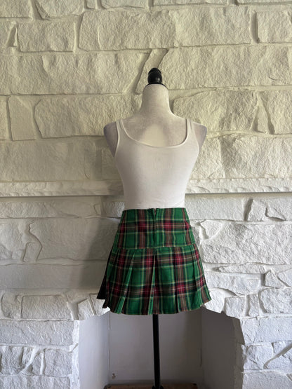 Pleated Mini Skirt with Punk Belt