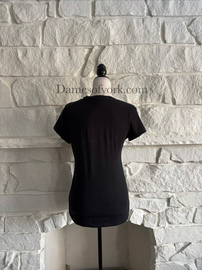 Back view of the t-shirt, the back is all black.