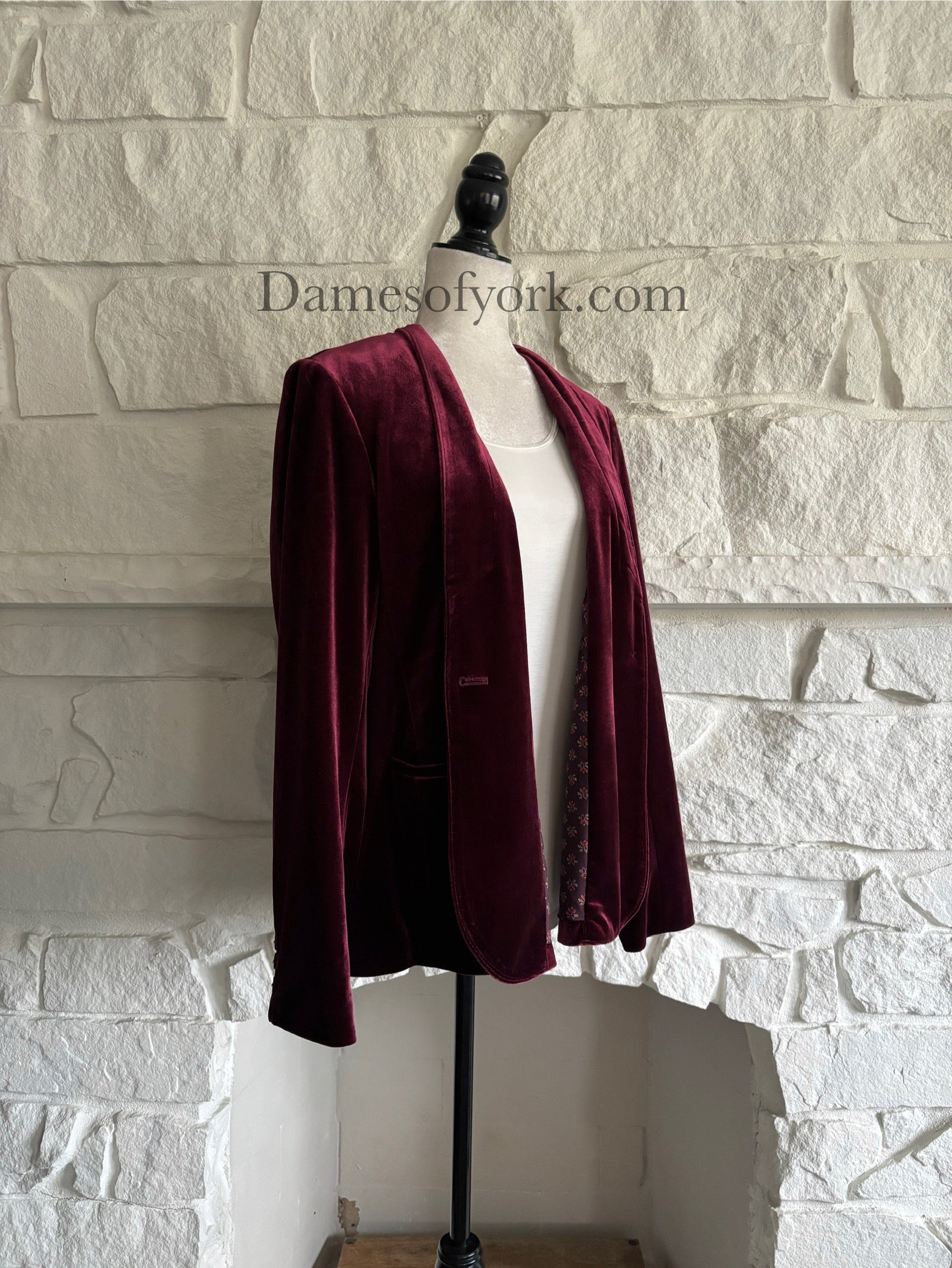 Bordeaux Velvet Blazer
