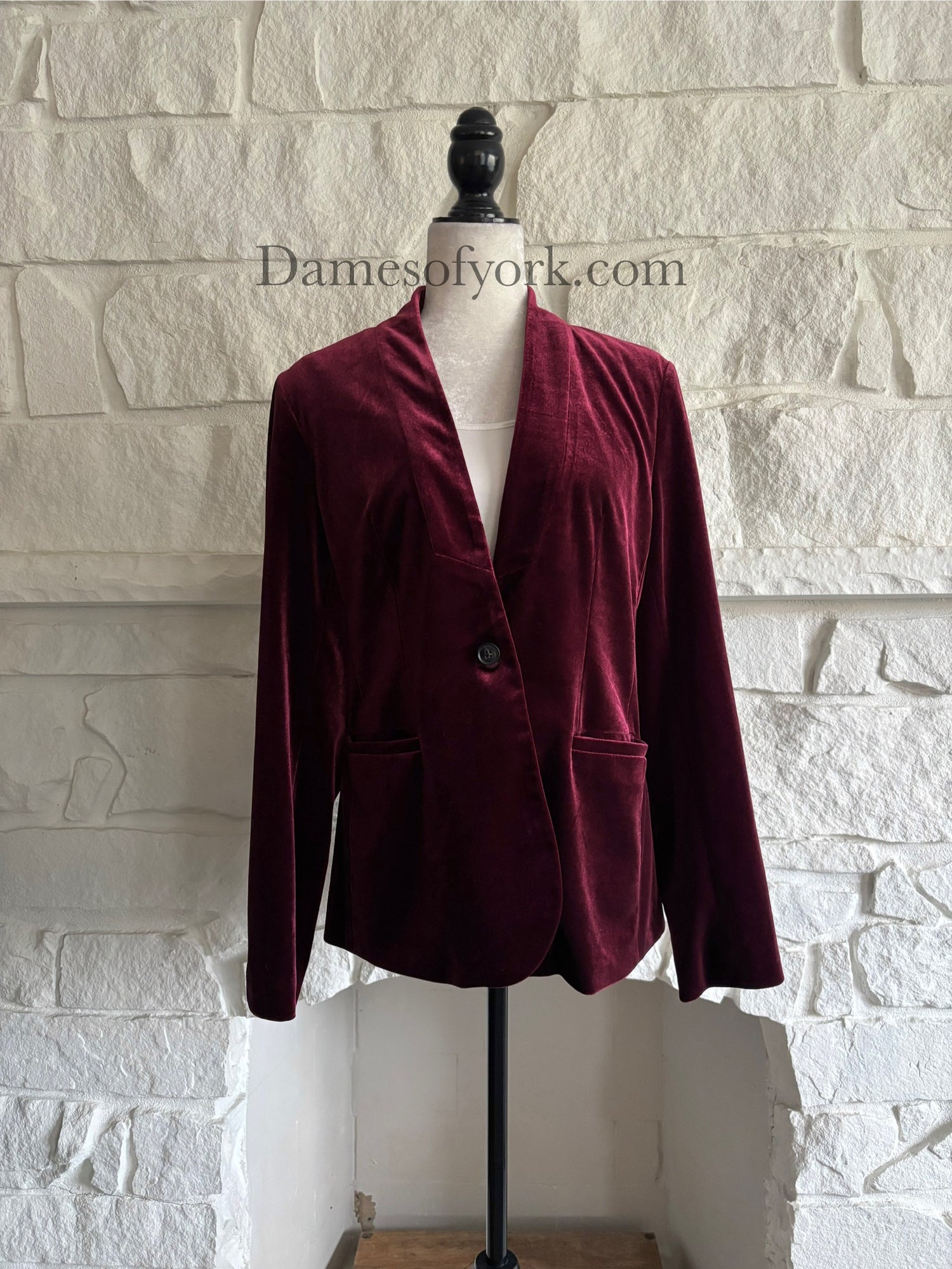 Bordeaux Velvet Blazer