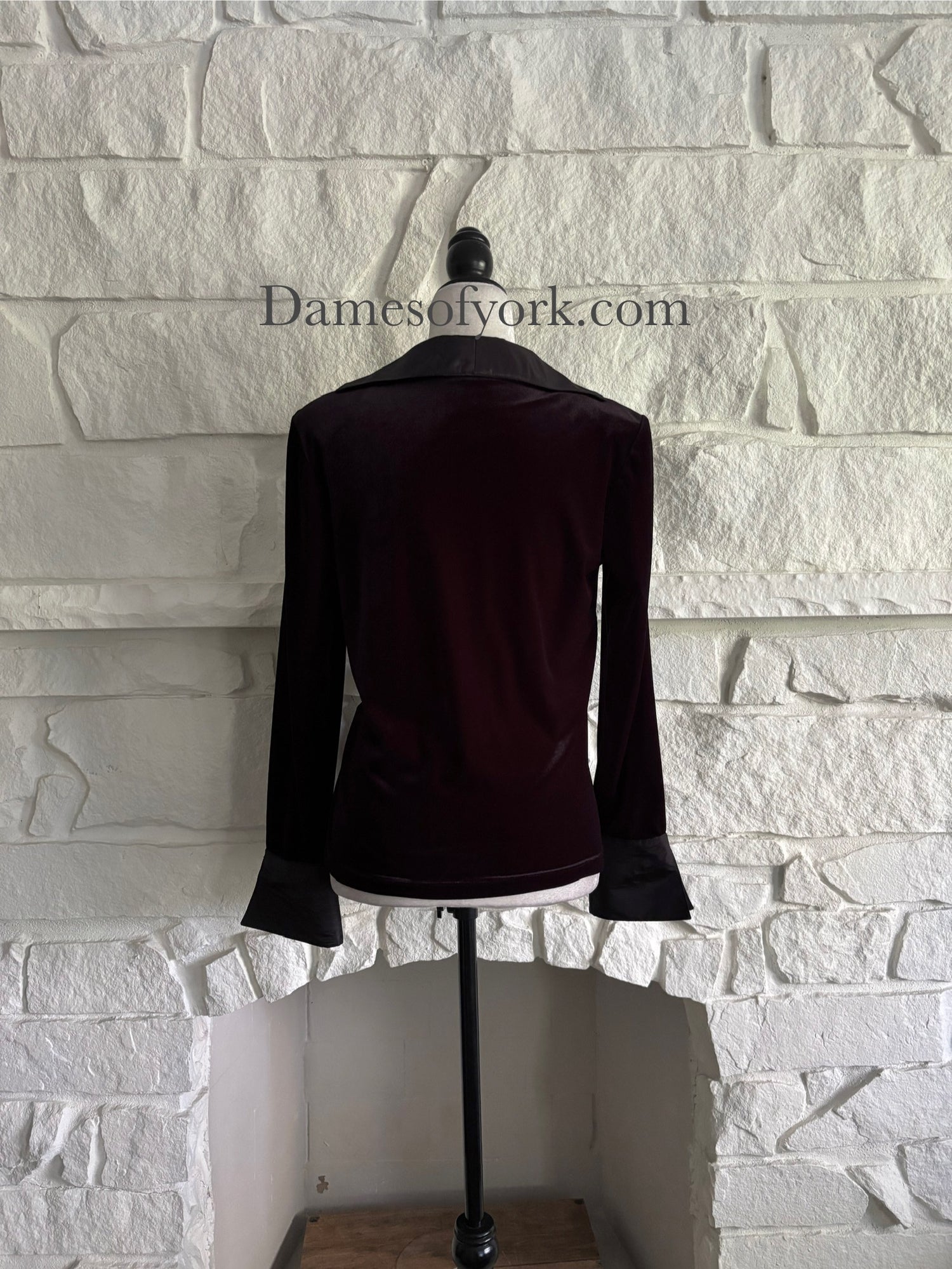 Velvet Contrast Panel Blouse