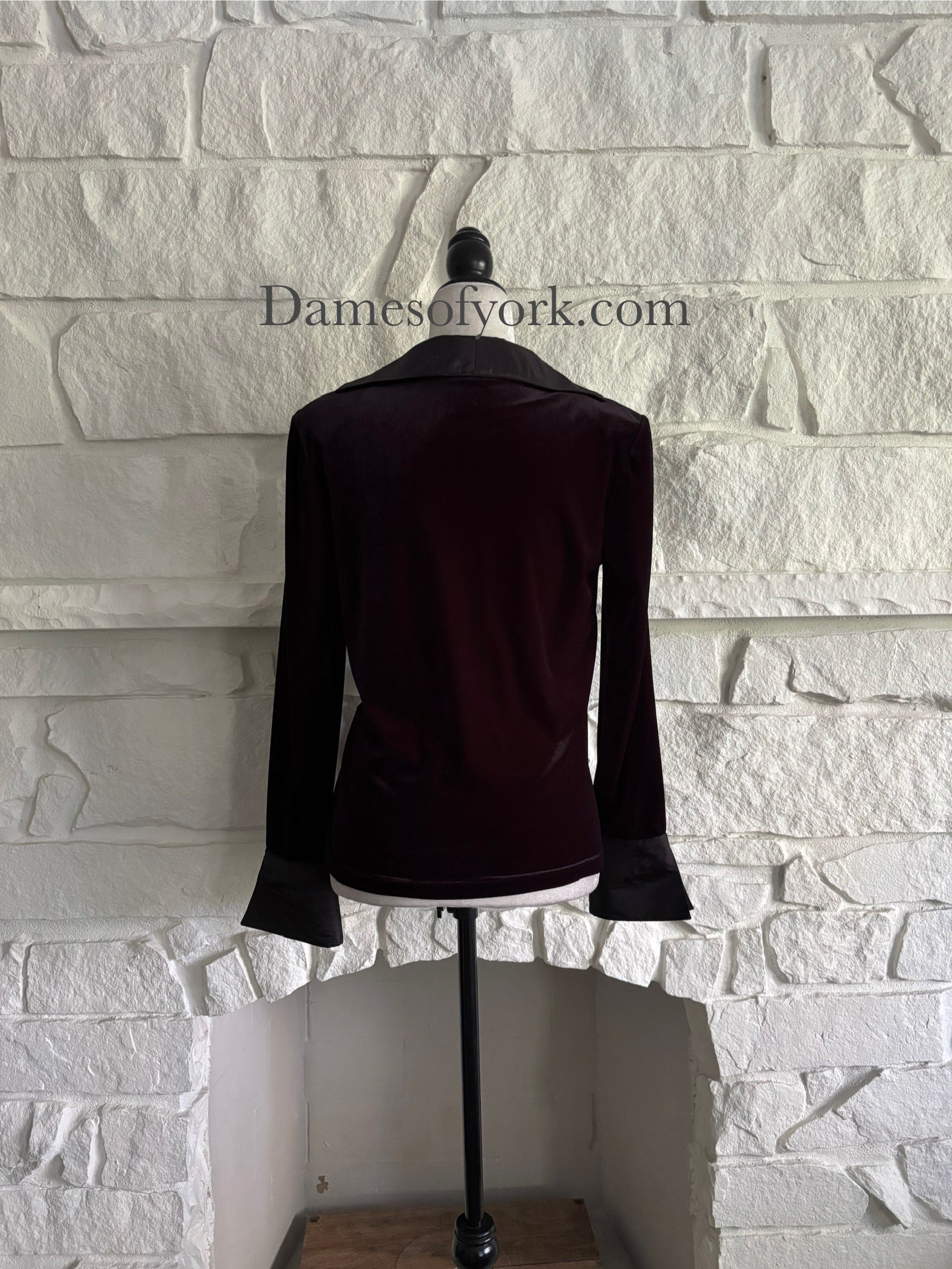Velvet Contrast Panel Blouse