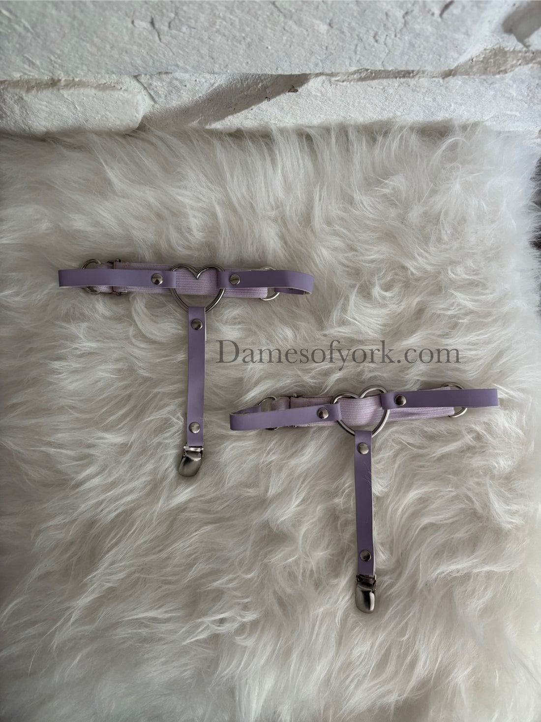 Lavender Heart Thigh Garters