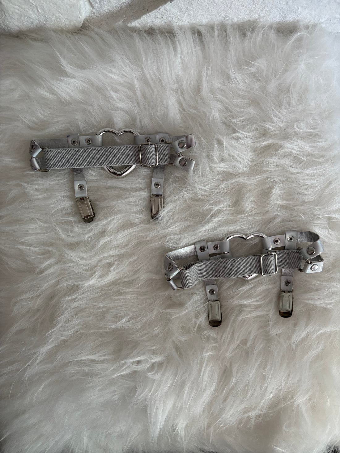 Holographic Heart Thigh Garters