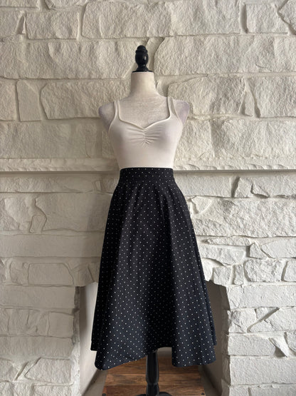 Polka-Dot Flared Skirt