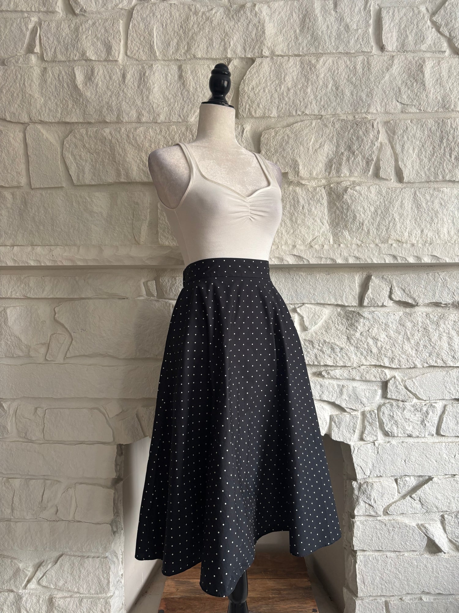 Polka-Dot Flared Skirt