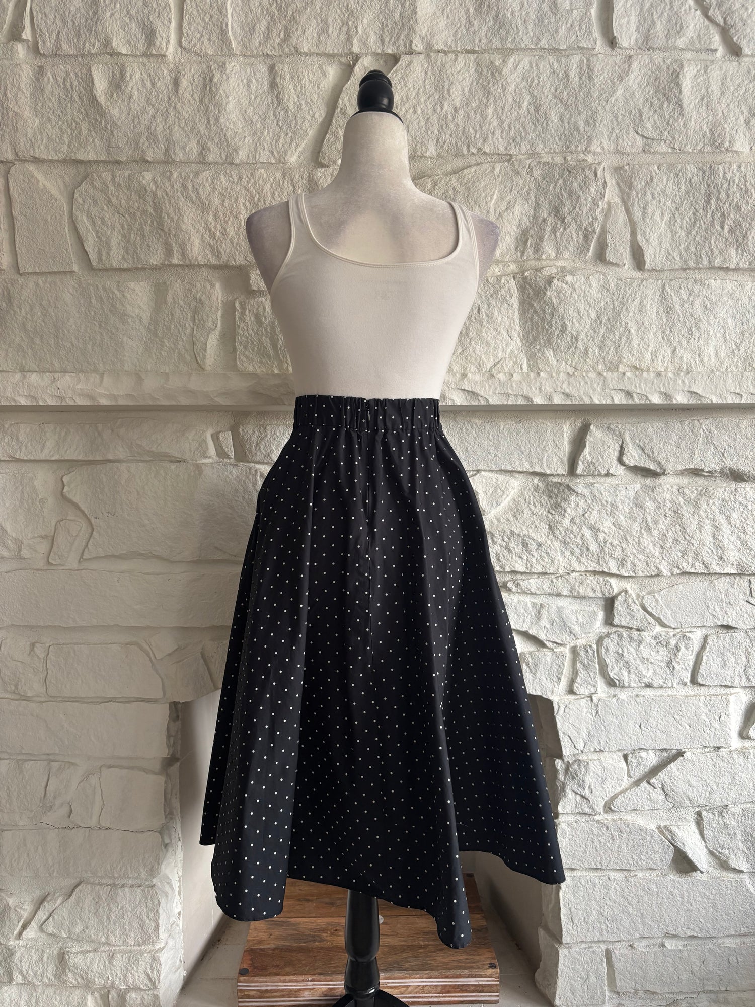 Polka-Dot Flared Skirt