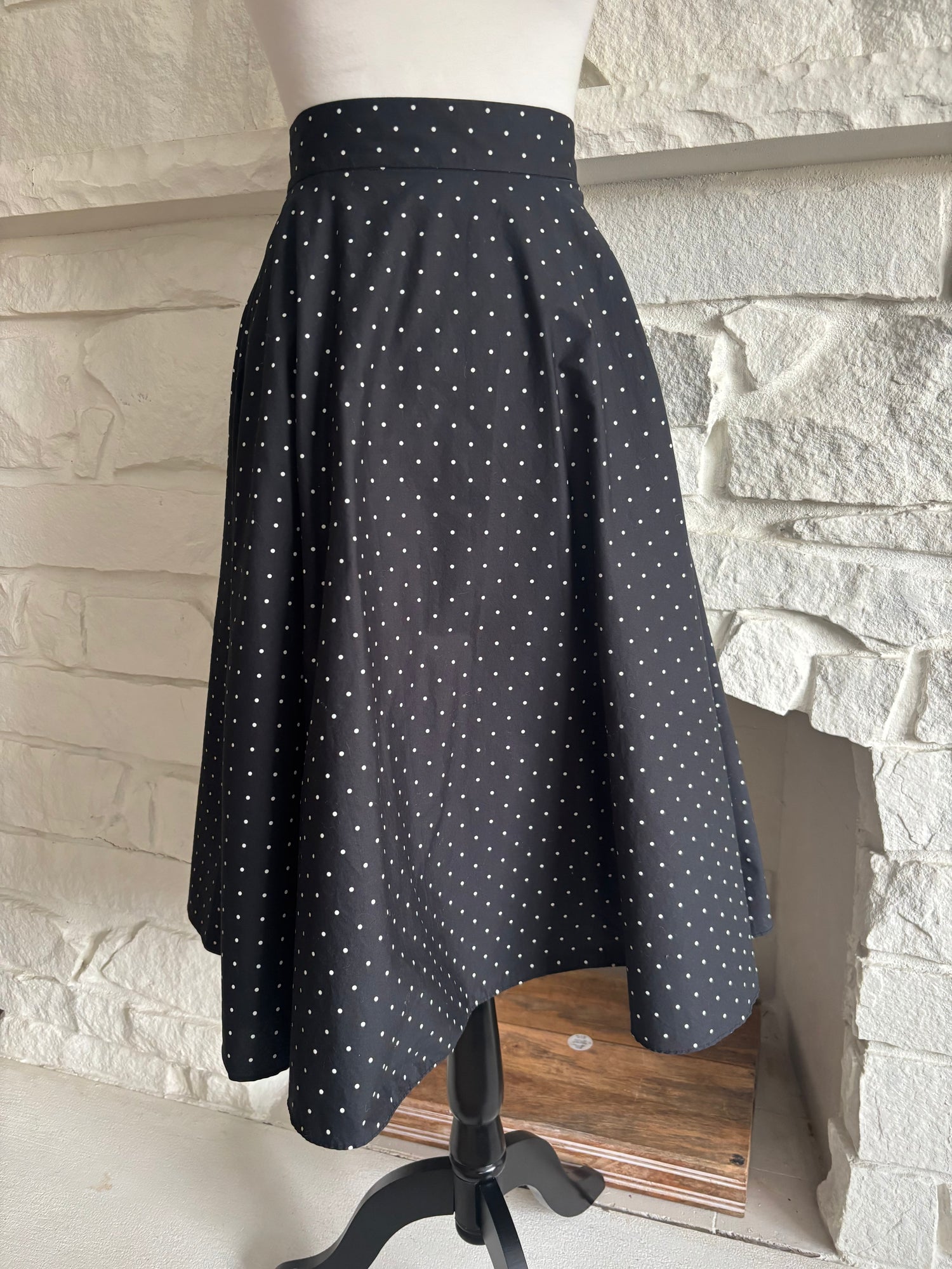 Polka-Dot Flared Skirt