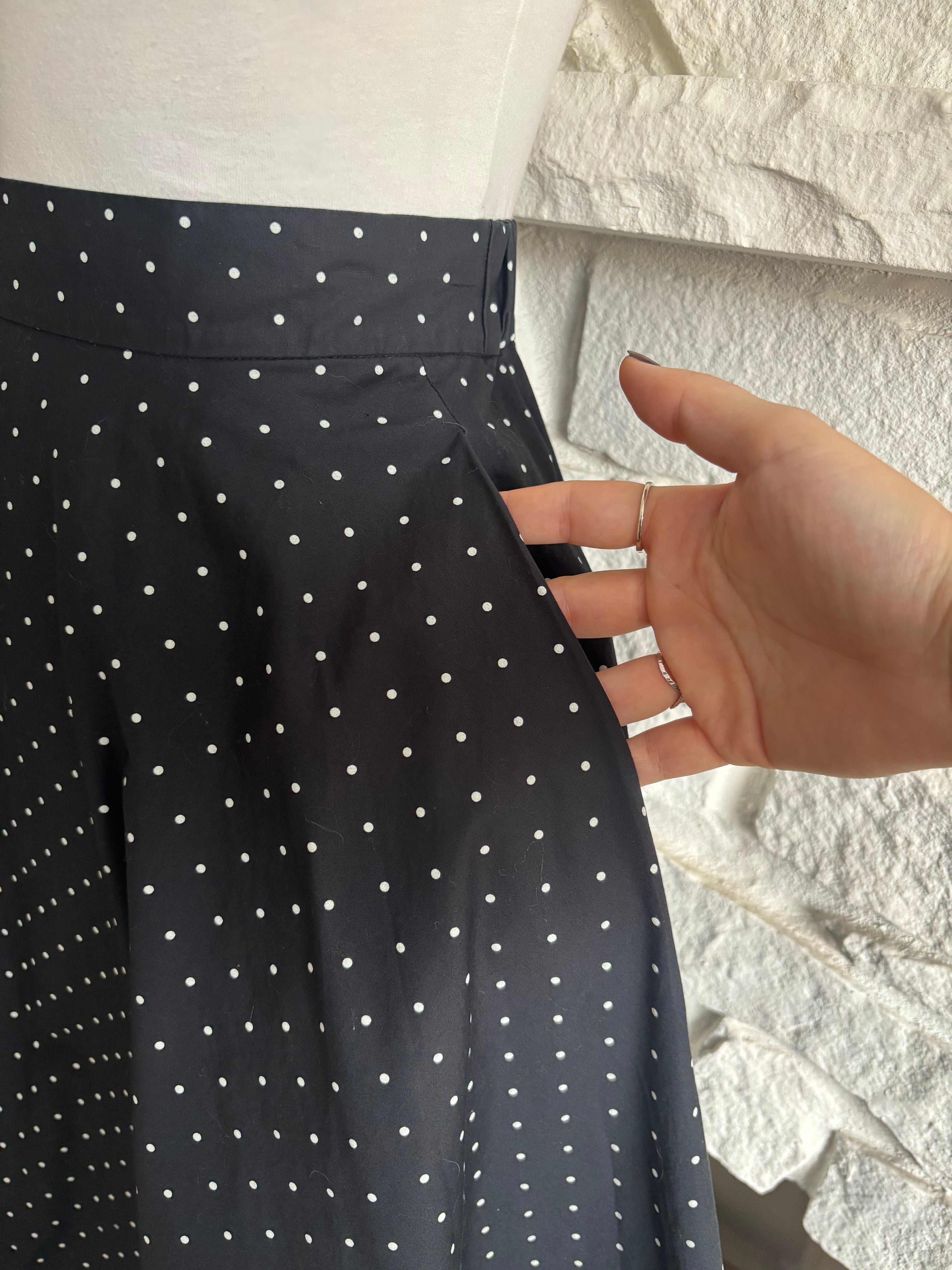 Polka-Dot Flared Skirt