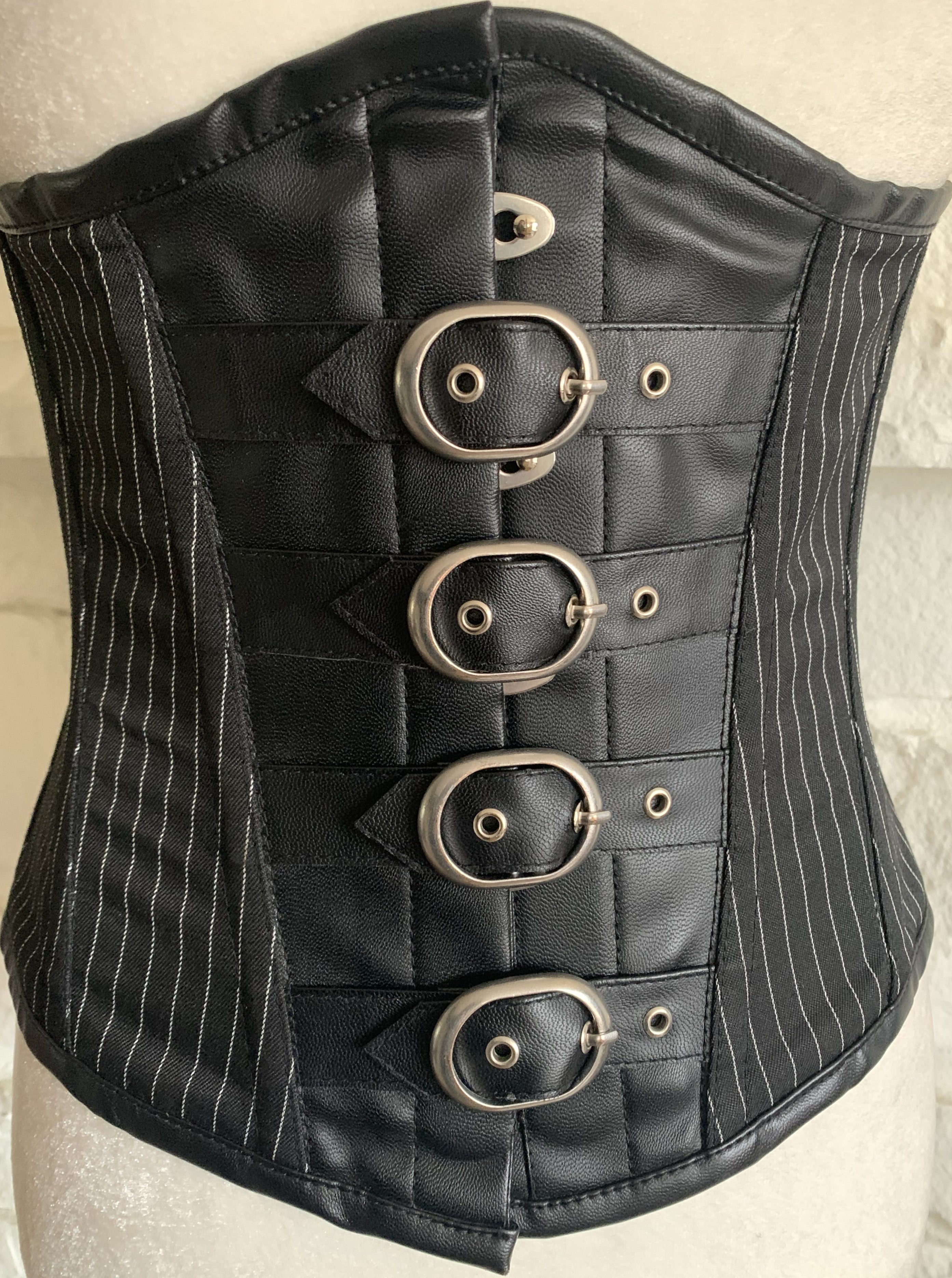 Buckled Pin-stripe Corset