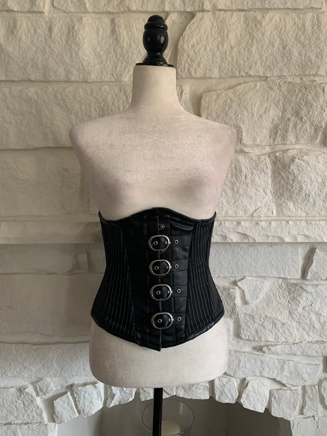 Buckled Pin-stripe Corset