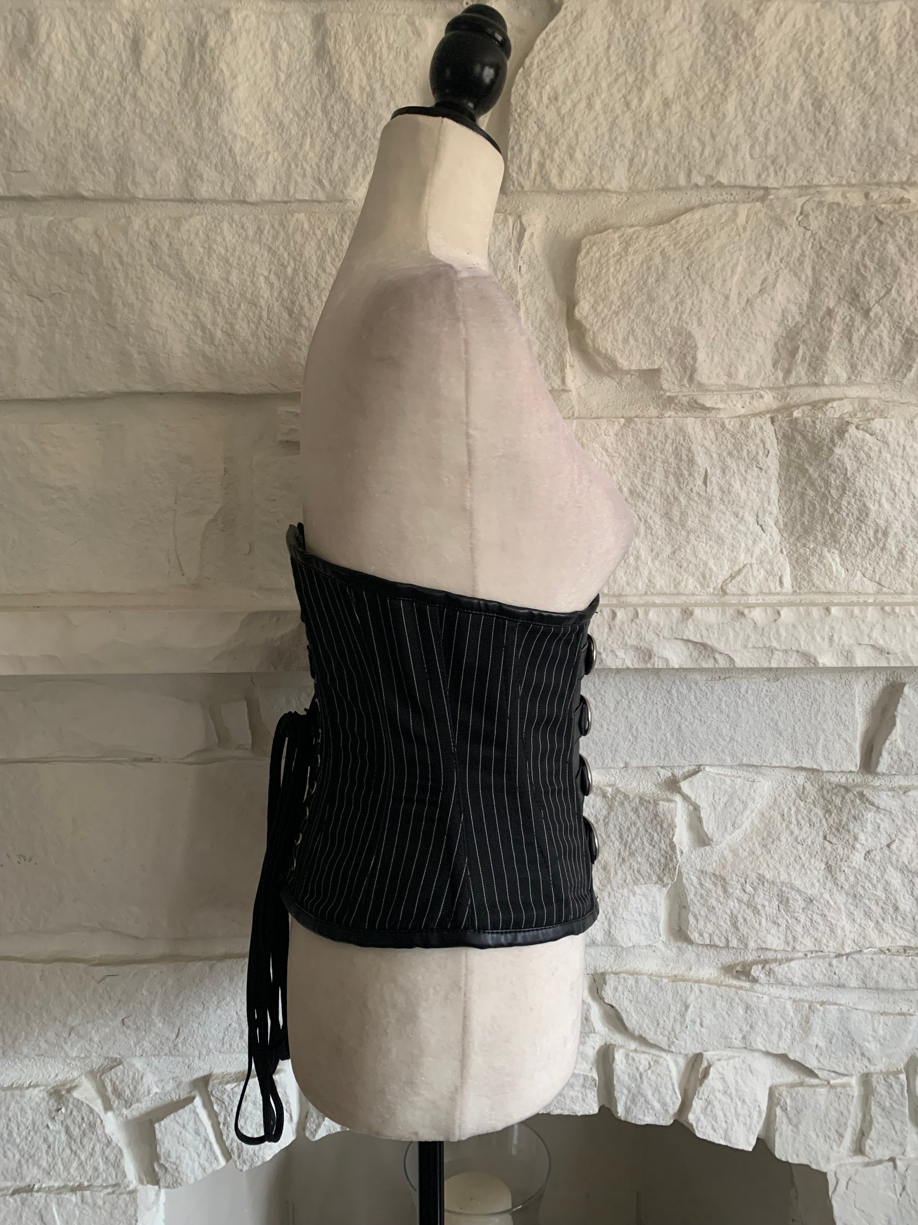 Buckled Pin-stripe Corset