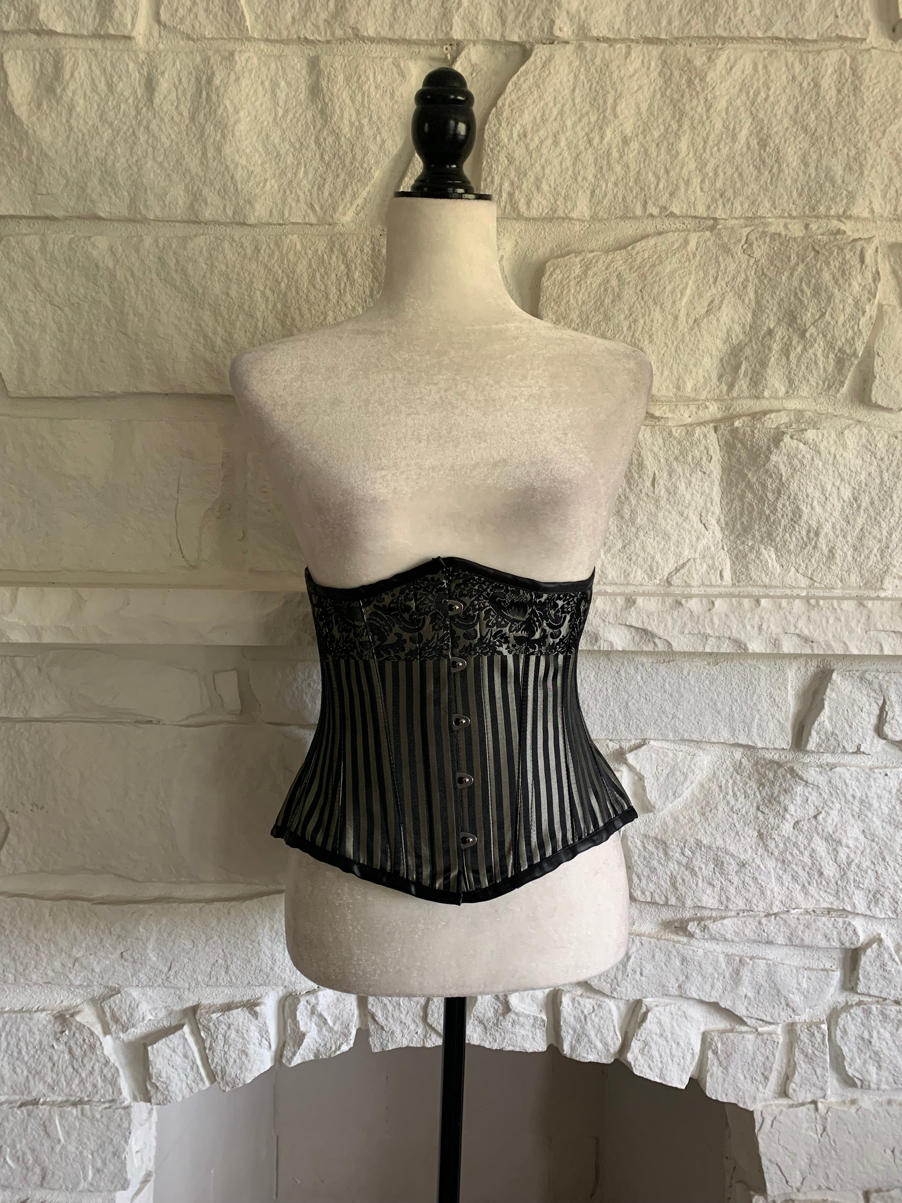 Stripe and Brocade Underbust Corset