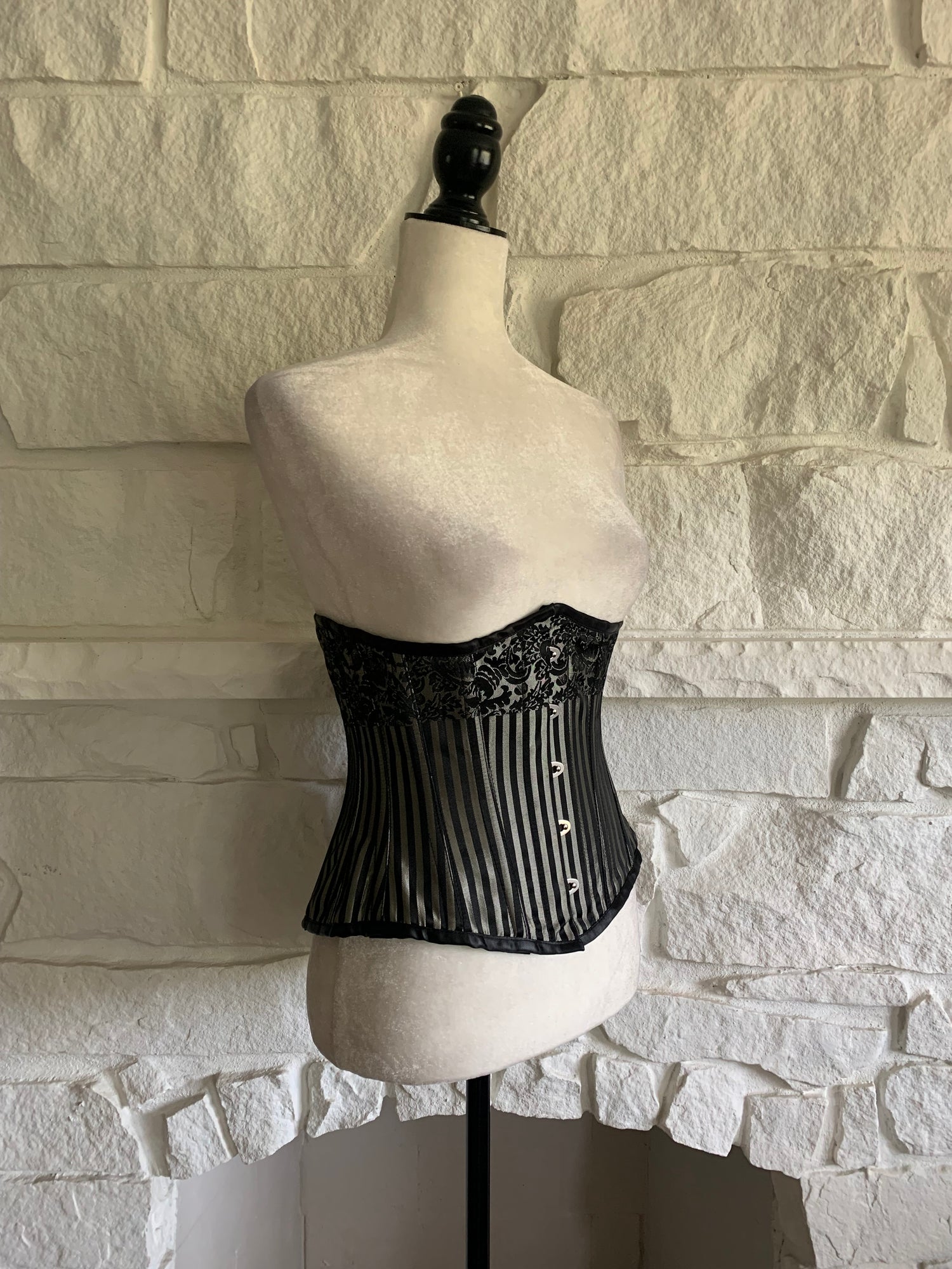 Stripe and Brocade Underbust Corset