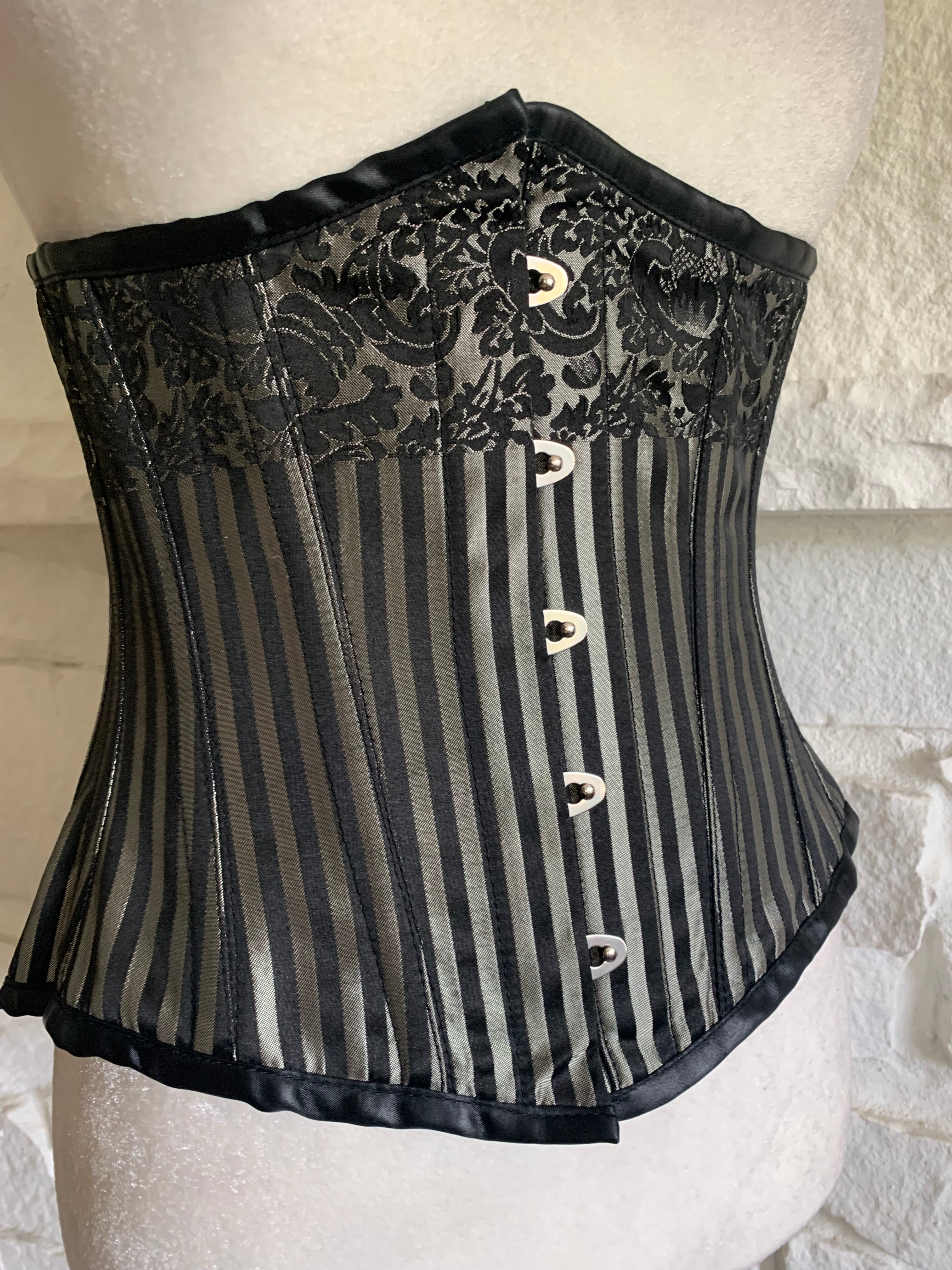 Stripe and Brocade Underbust Corset