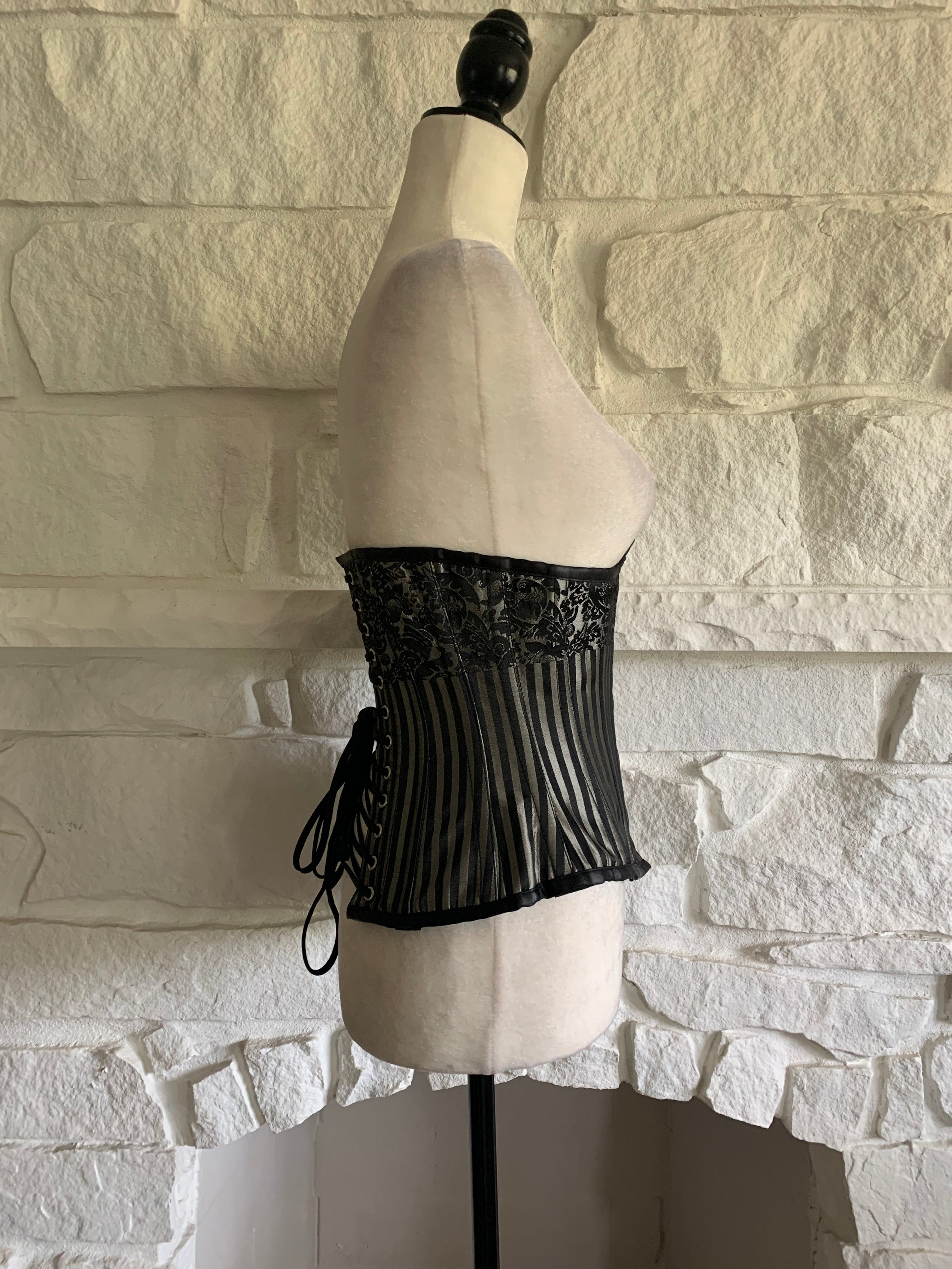 Stripe and Brocade Underbust Corset