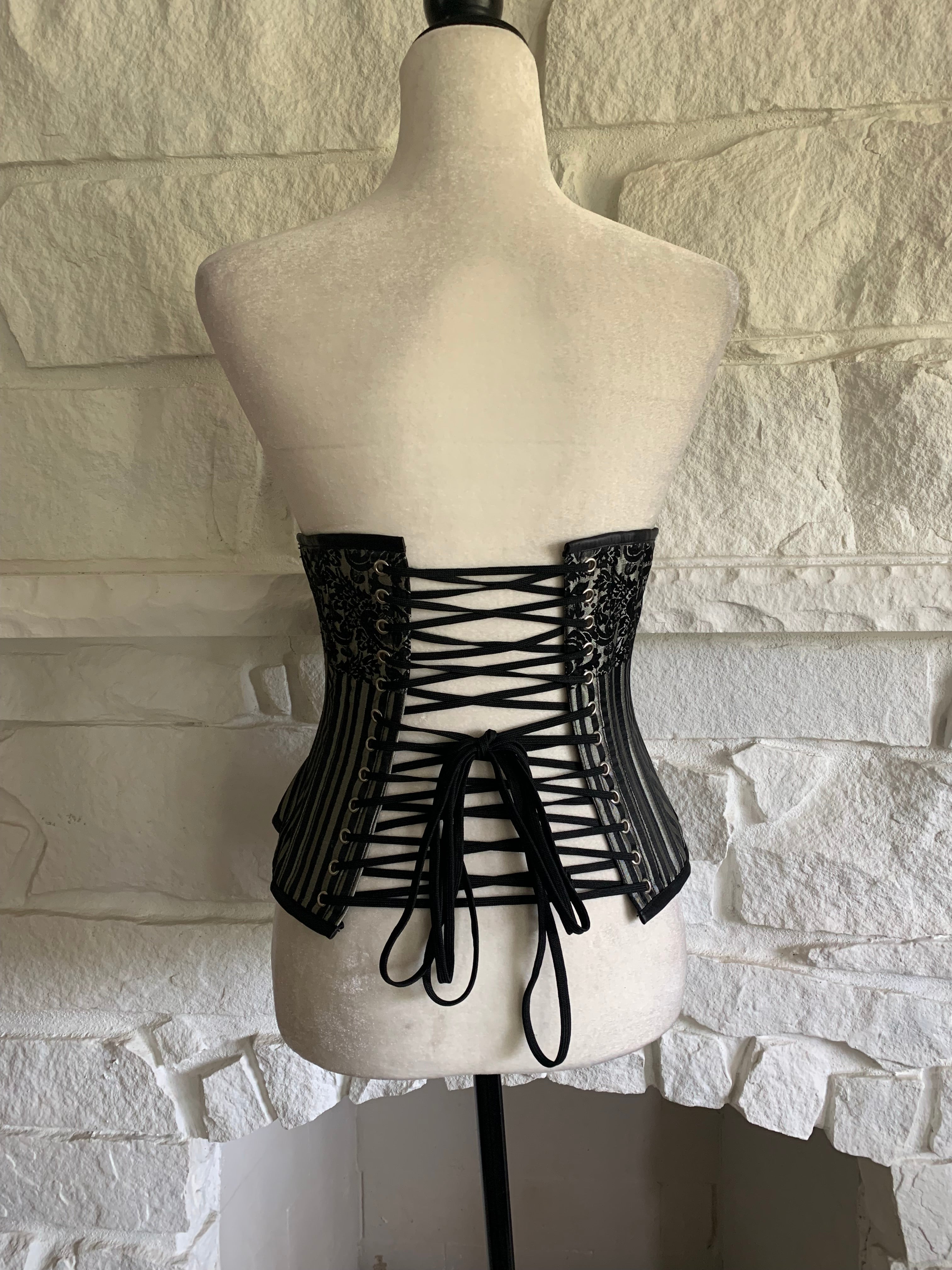 Stripe and Brocade Underbust Corset