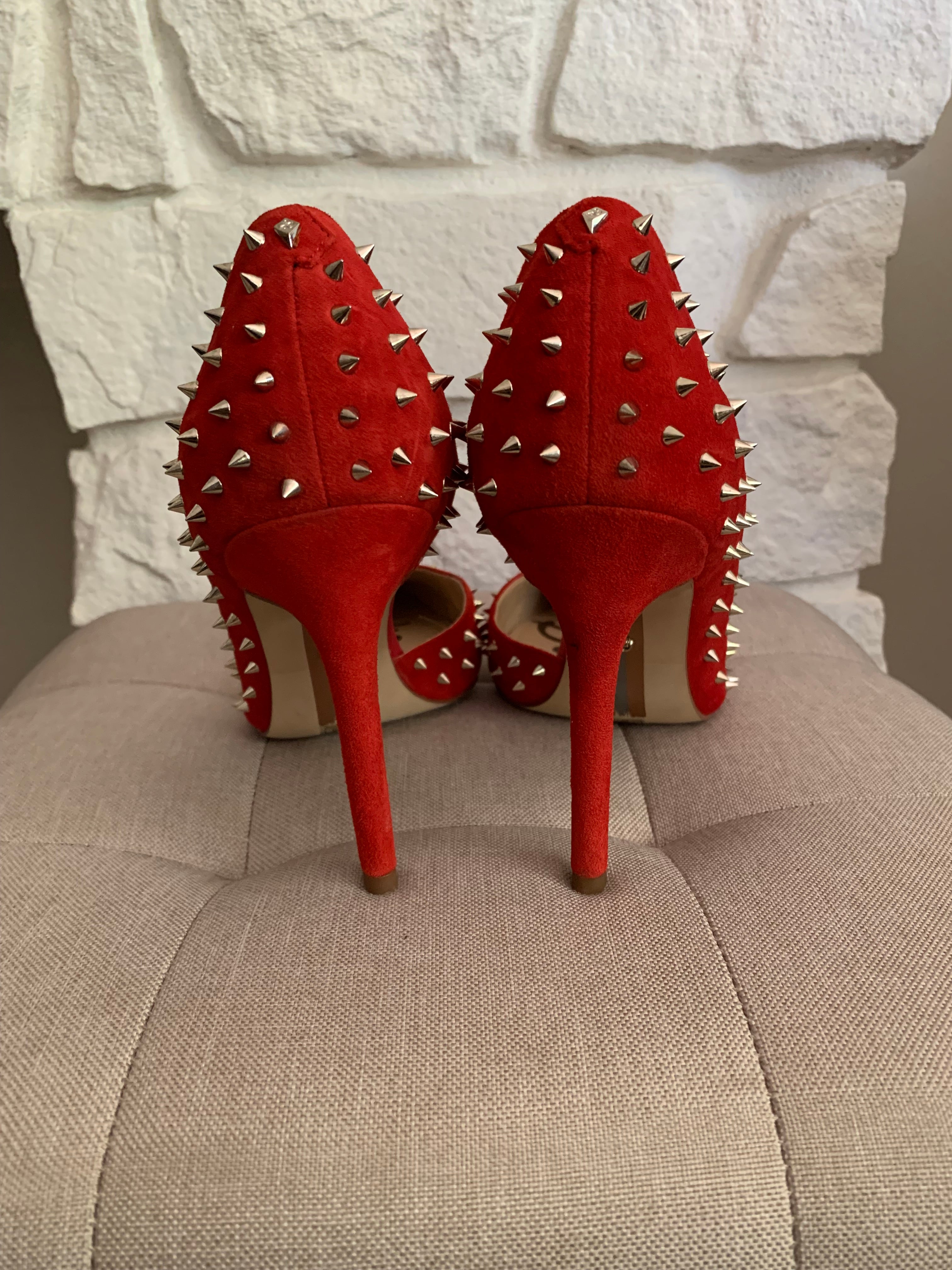 Red Spiked Heels