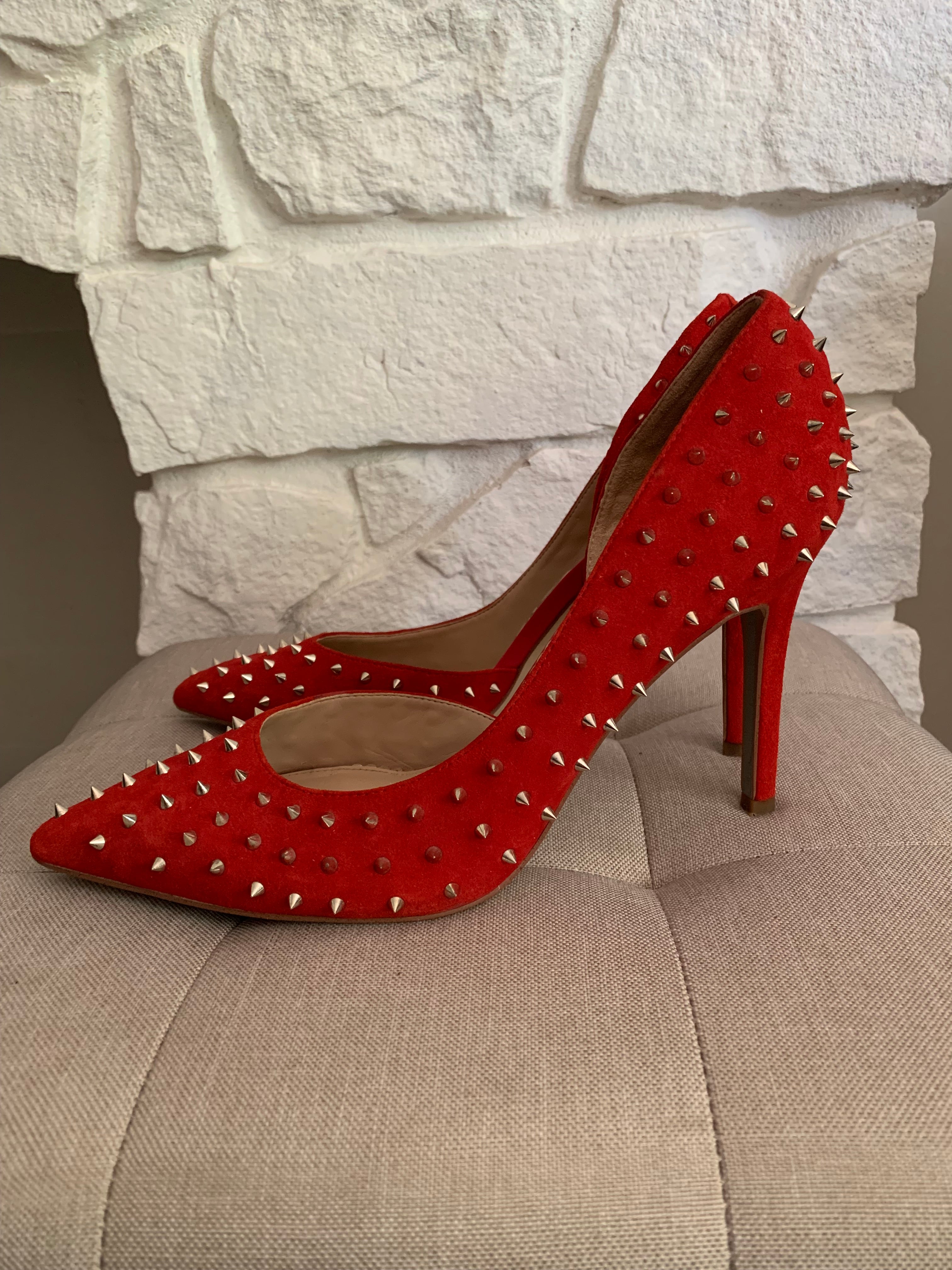 Red Spiked Heels