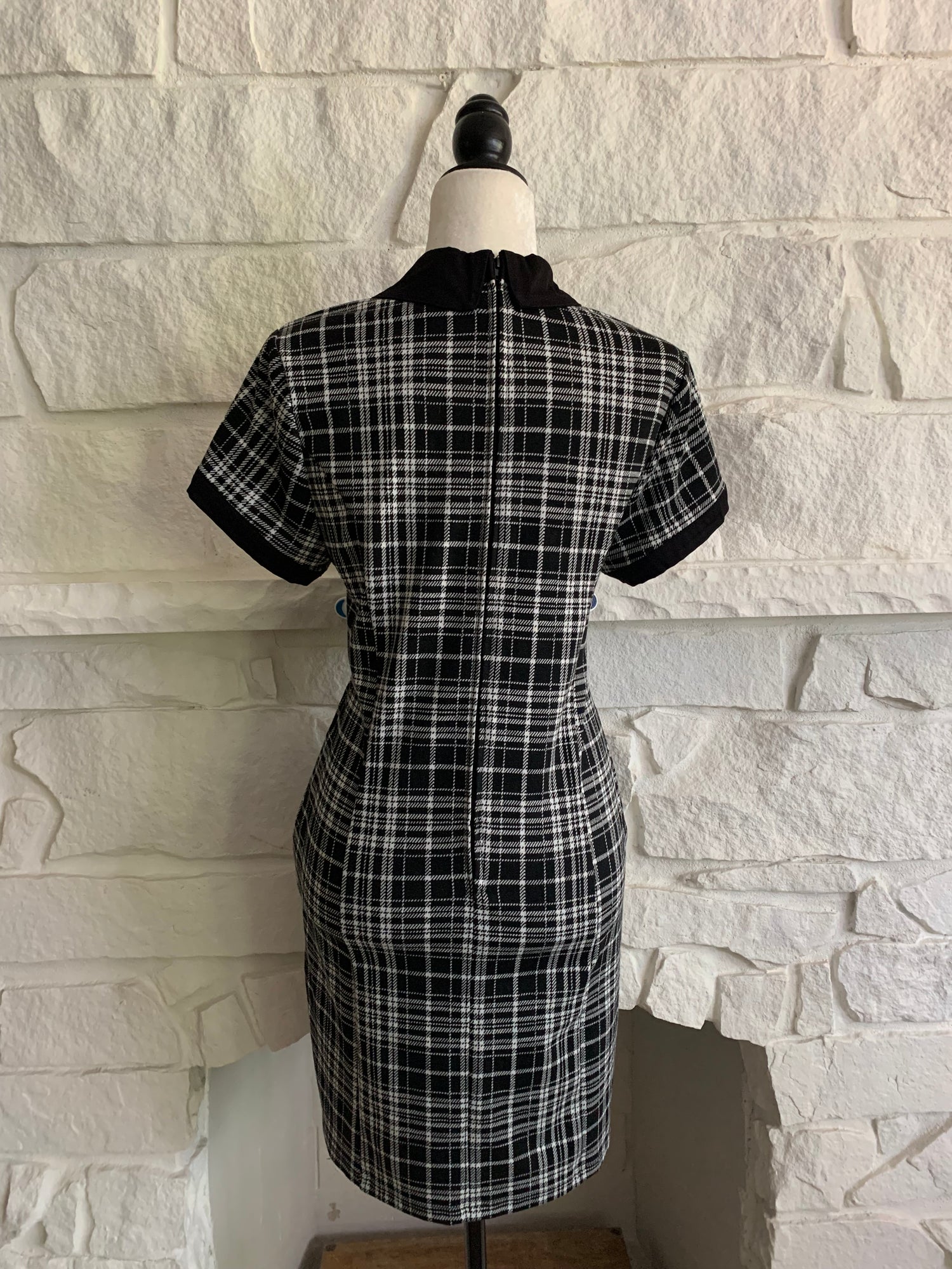 Plaid Dress with Skull Pins