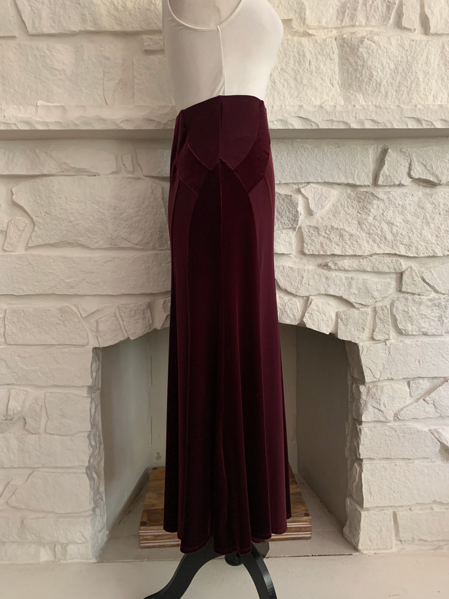 Velvet Burgundy Skirt