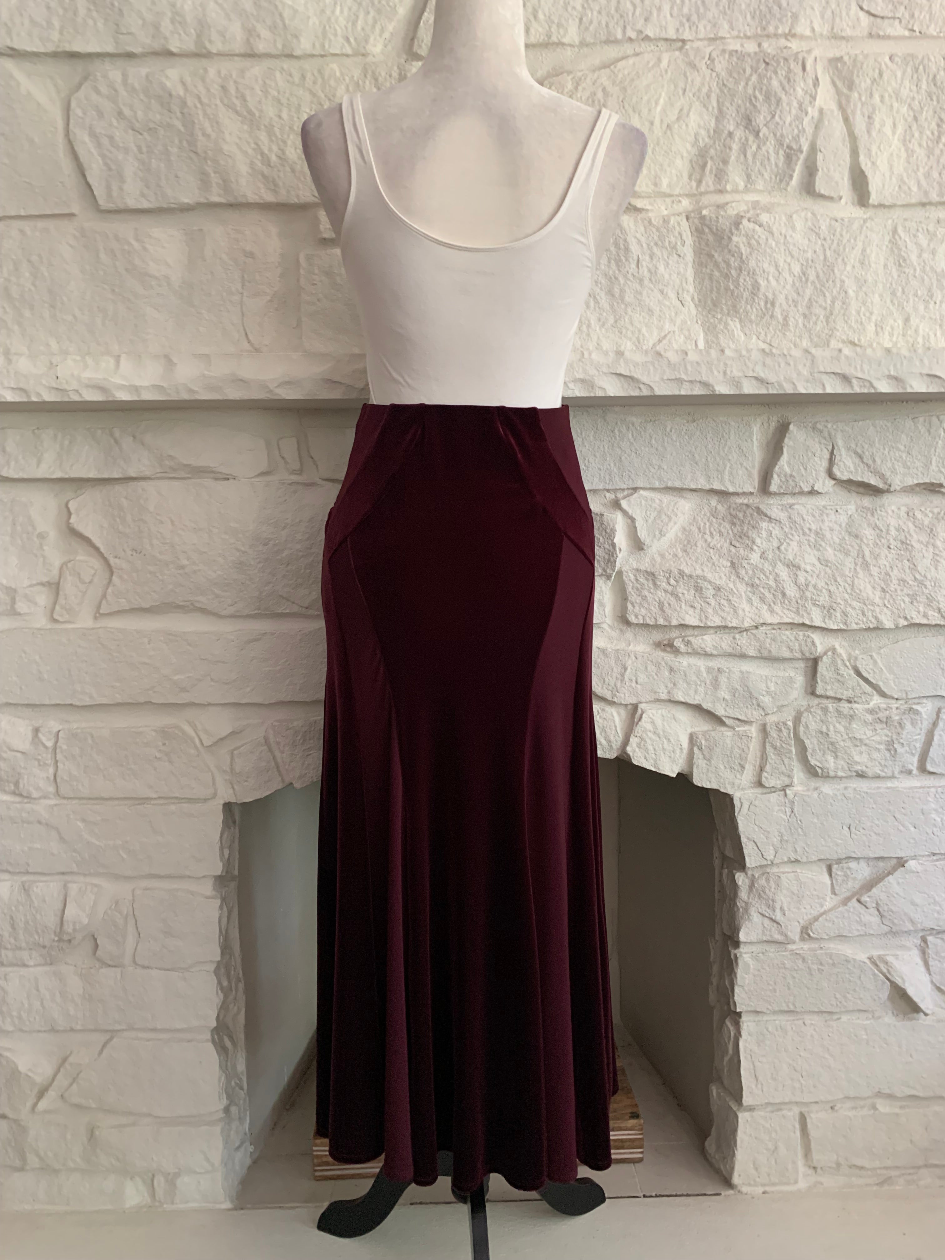 Velvet Burgundy Skirt